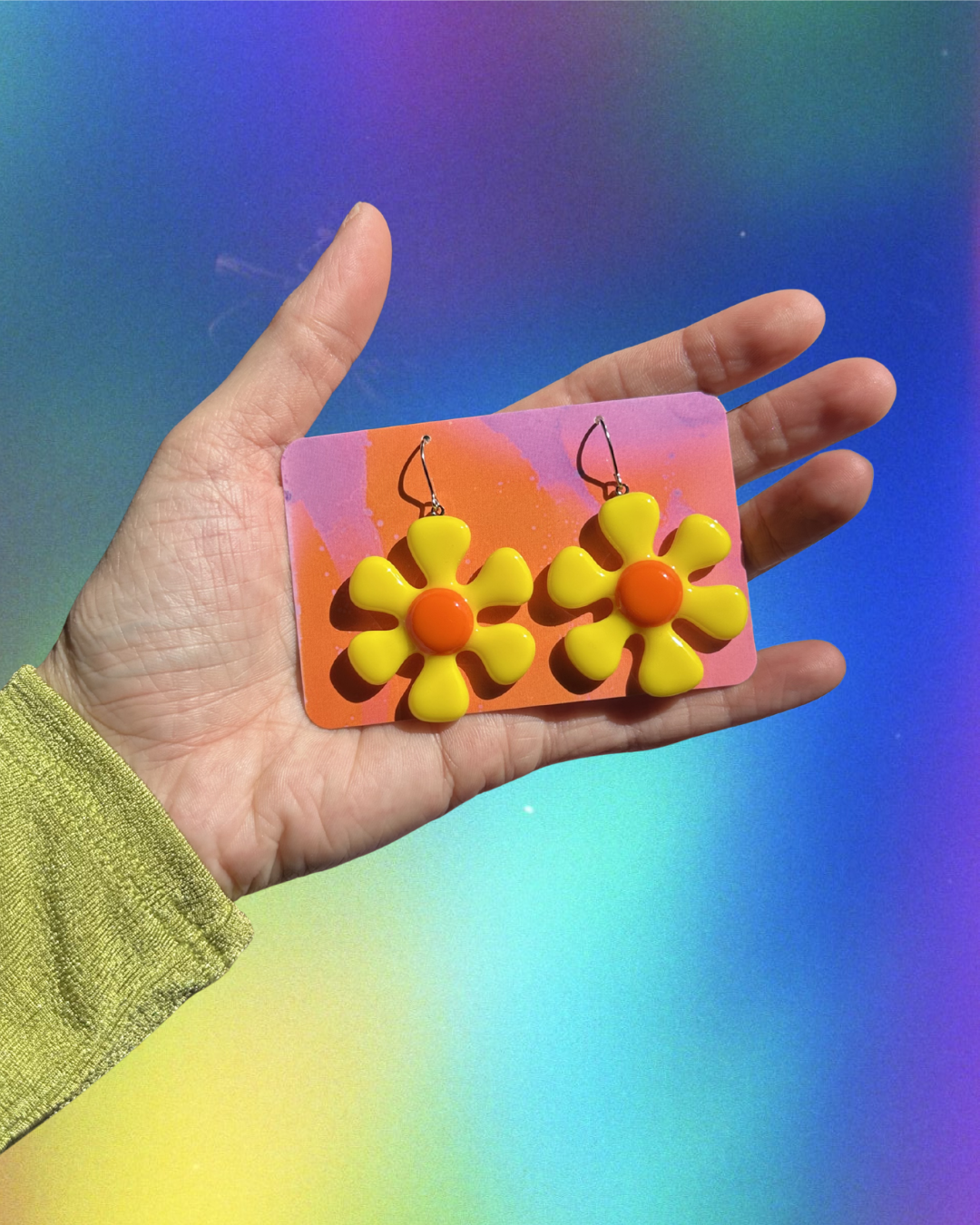 groovy flower earrings