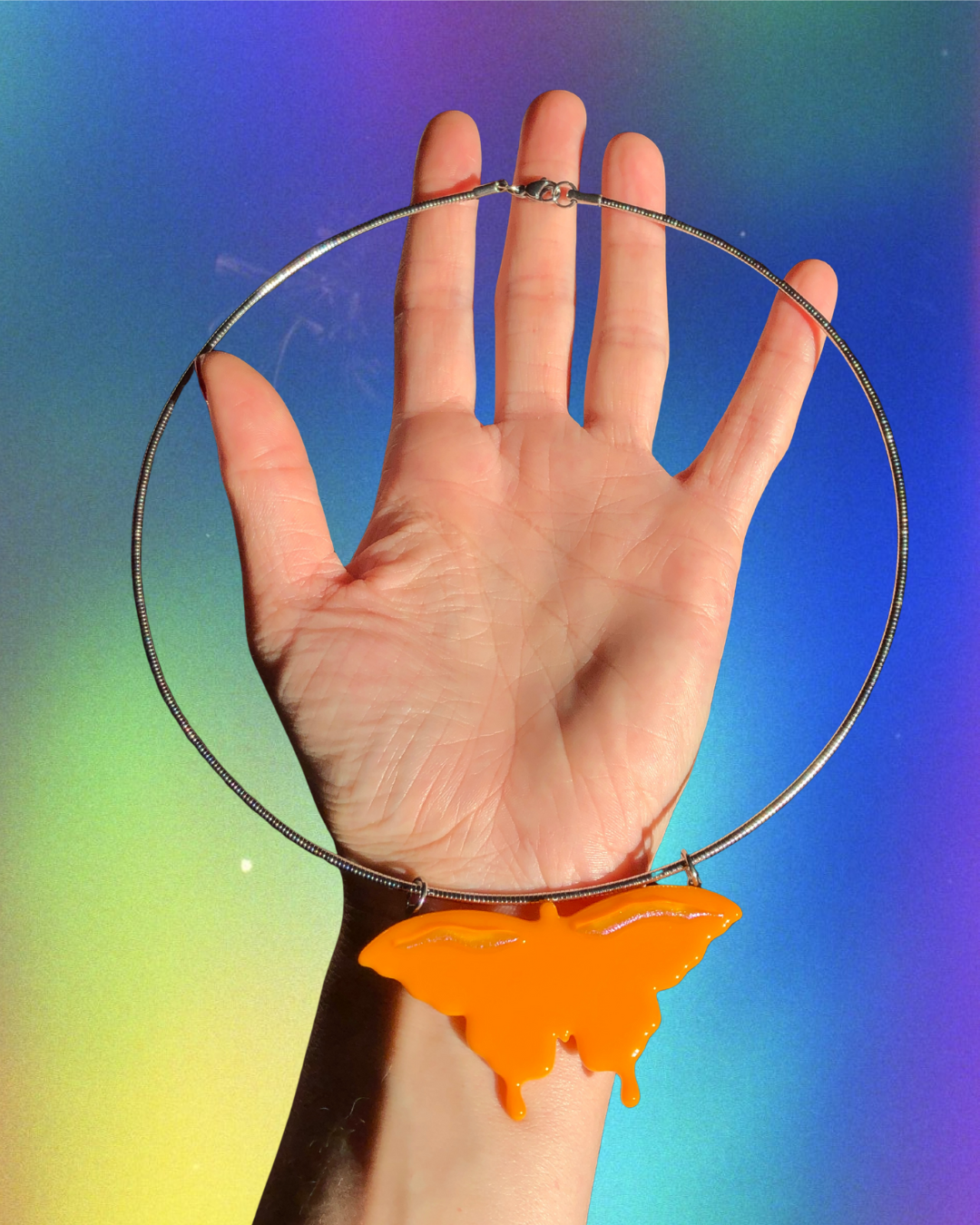 butterfly hoop necklace