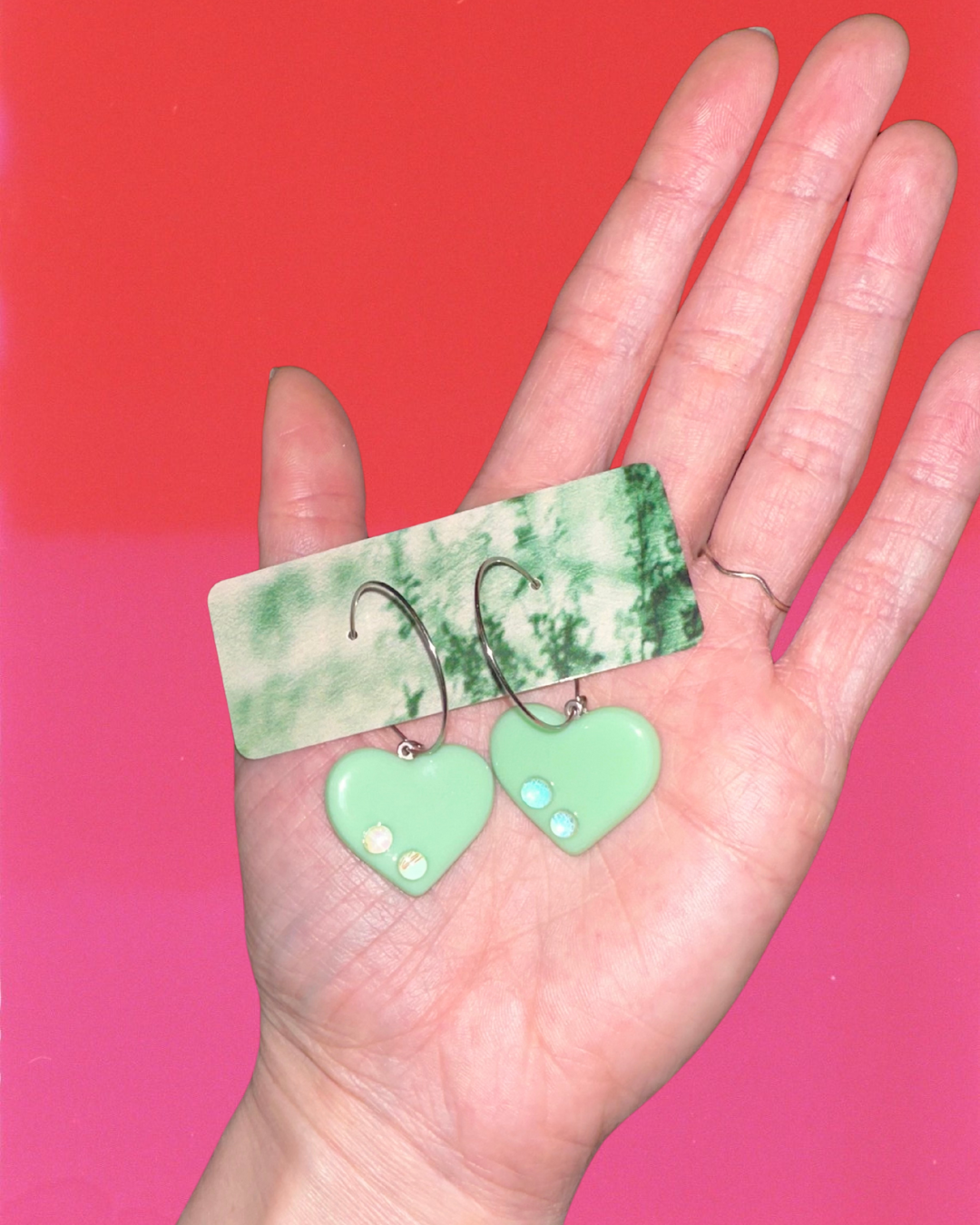 glass heart hoops