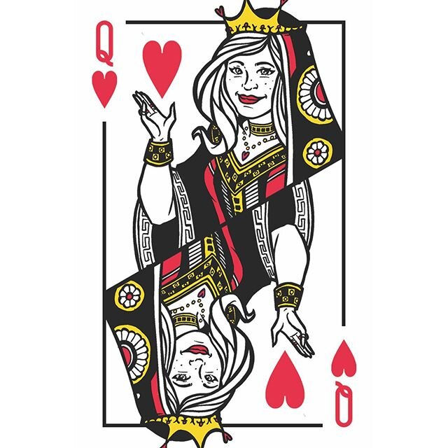 For #valentinesday2020 I illustrated my wife as the #queenofhearts and then printed a stack of them, writing notes on the back and hiding them around the house for her to find.

#picoftheday #illustration #truelove #ipadpro #applepencil #photoshop #d