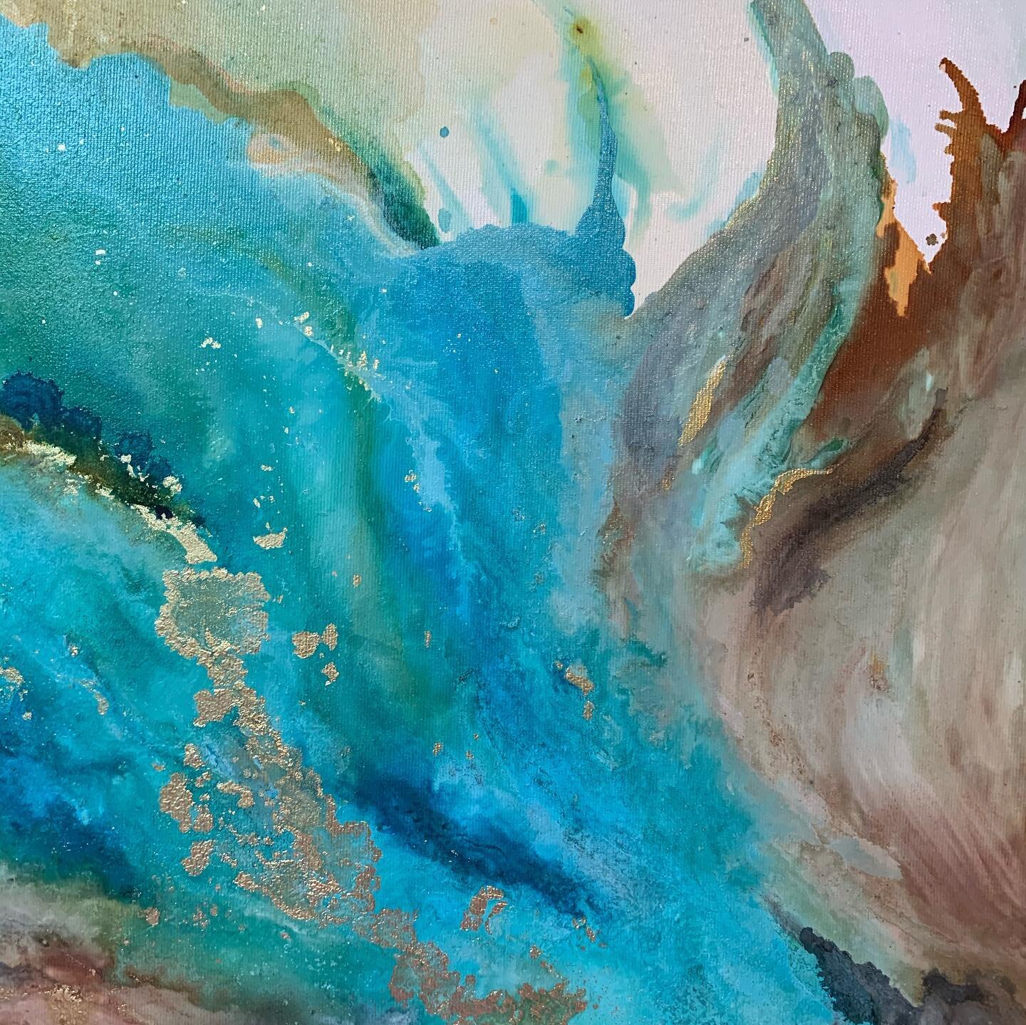 A little sneak peak at a commission I&rsquo;m working on... LOVE the beach colors and the flow. 

#gowiththeflow #flowart #artforthesoul #abstractart #artfortheheart #abstractflow #artastherapy #artmakesmehappy  #alcoholinks #alcoholinkart #alcoholin