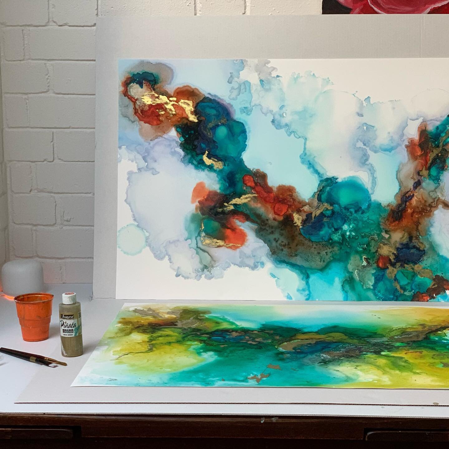 I had so much fun detailing these two beautiful A1 prints  in the studio this weekend. Can&rsquo;t wait to see these up on the walls of their new homes!!

#gowiththeflow #flowart #artforthesoul #abstractart #artfortheheart #abstractflow #artastherapy