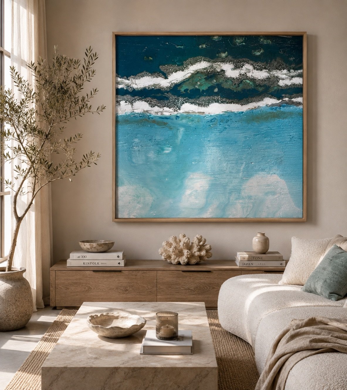 Imagining all the spaces these new works are yet to call home. 

This piece is part of my new collection In Deep - part of my upcoming solo exhibition exploring the way our experiences shape how we perceive the landscapes around us, and within us.

O