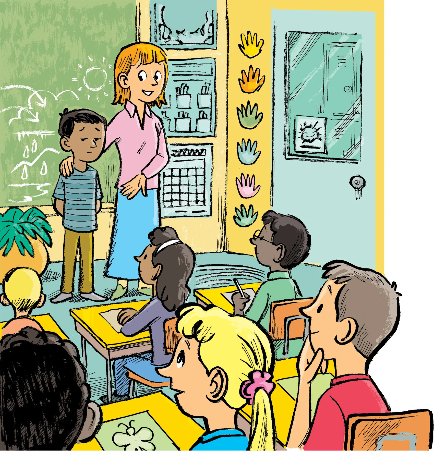 Classroom illustration, magazine illustration
