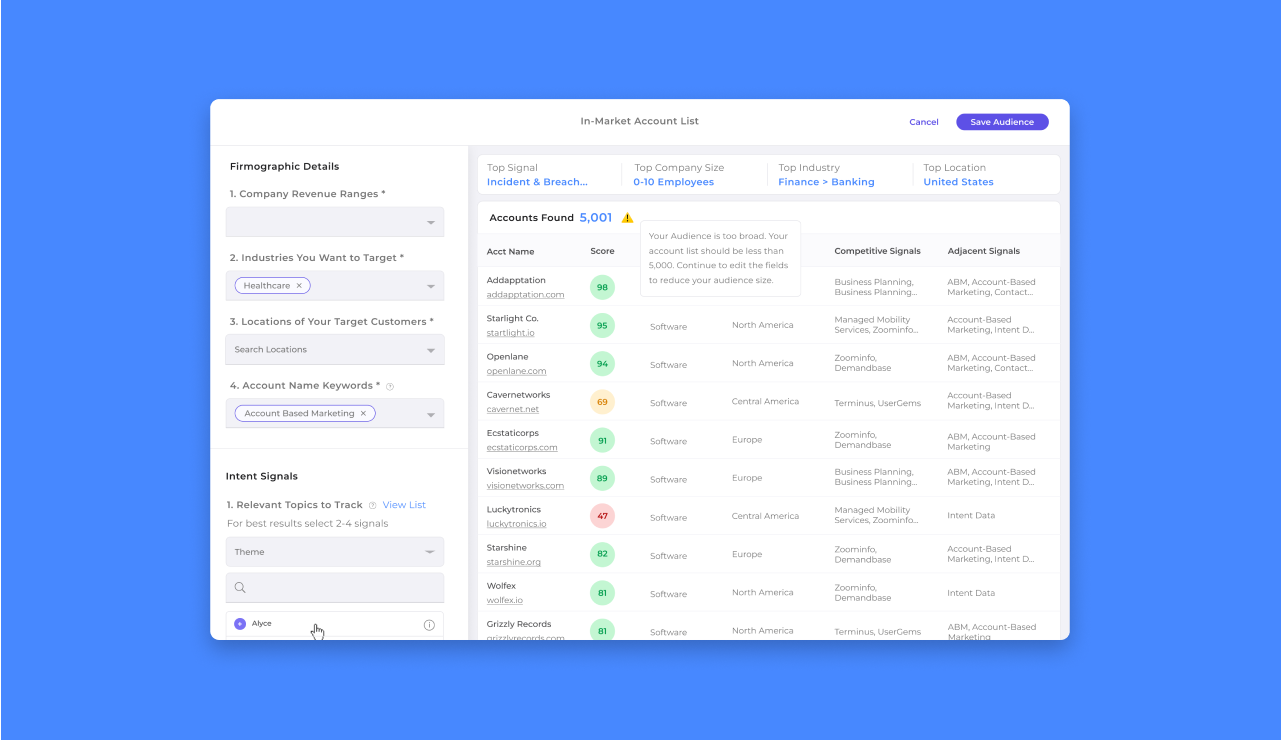 UI // Account List Builder