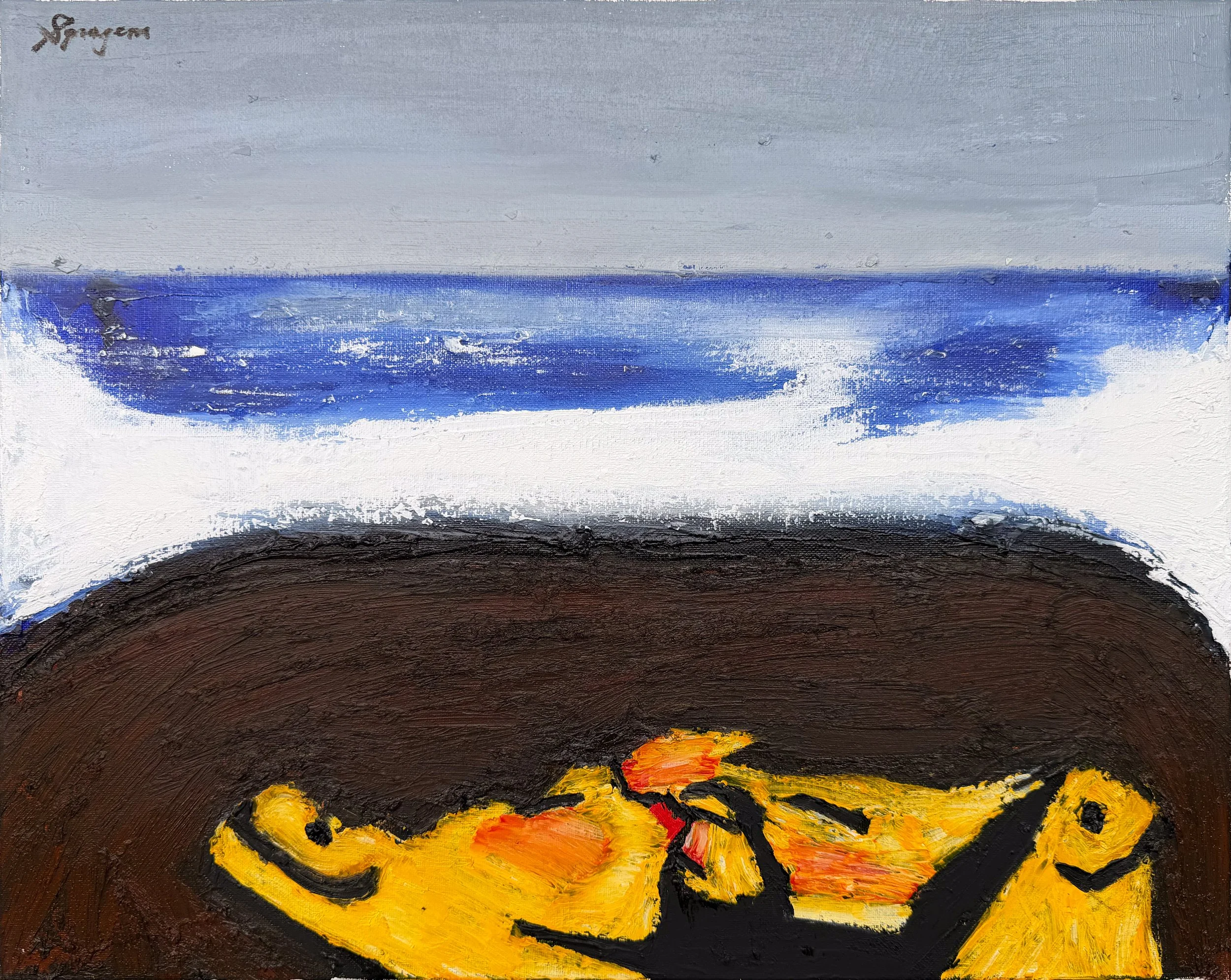 Winter Love, 2026. Oil and oil stick on canvas. 16x20"