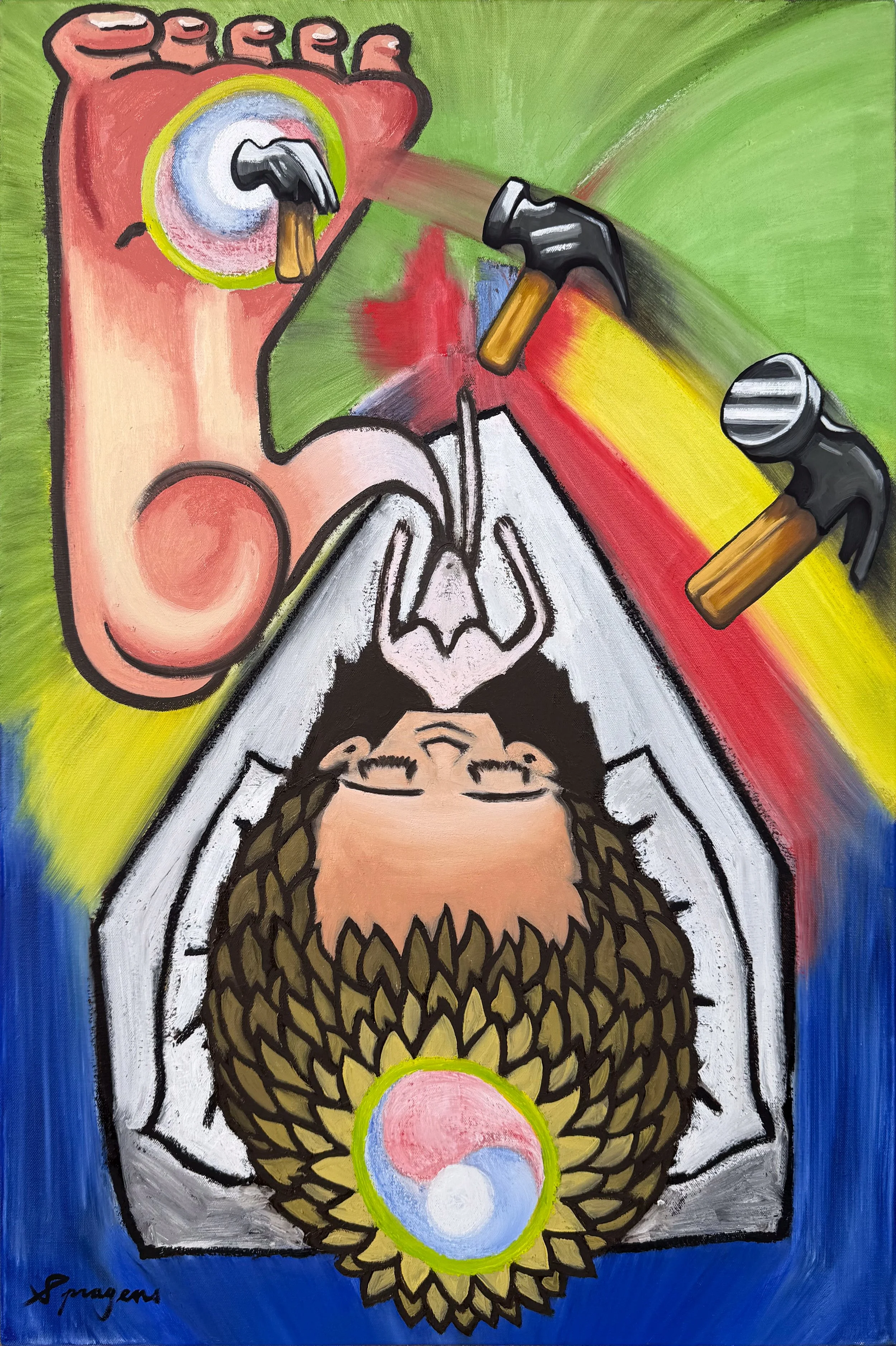 Nothing In Between, 2026. Oil and oil stick on canvas. 24x36"