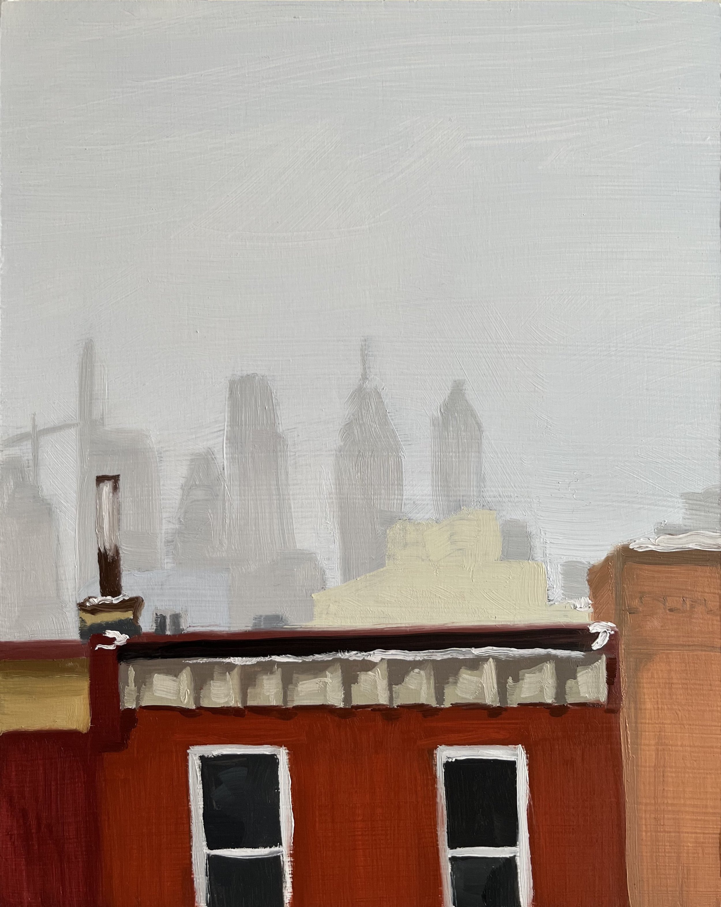South Philly Nor'Easter, 2022. Oil on panel. 8x10"