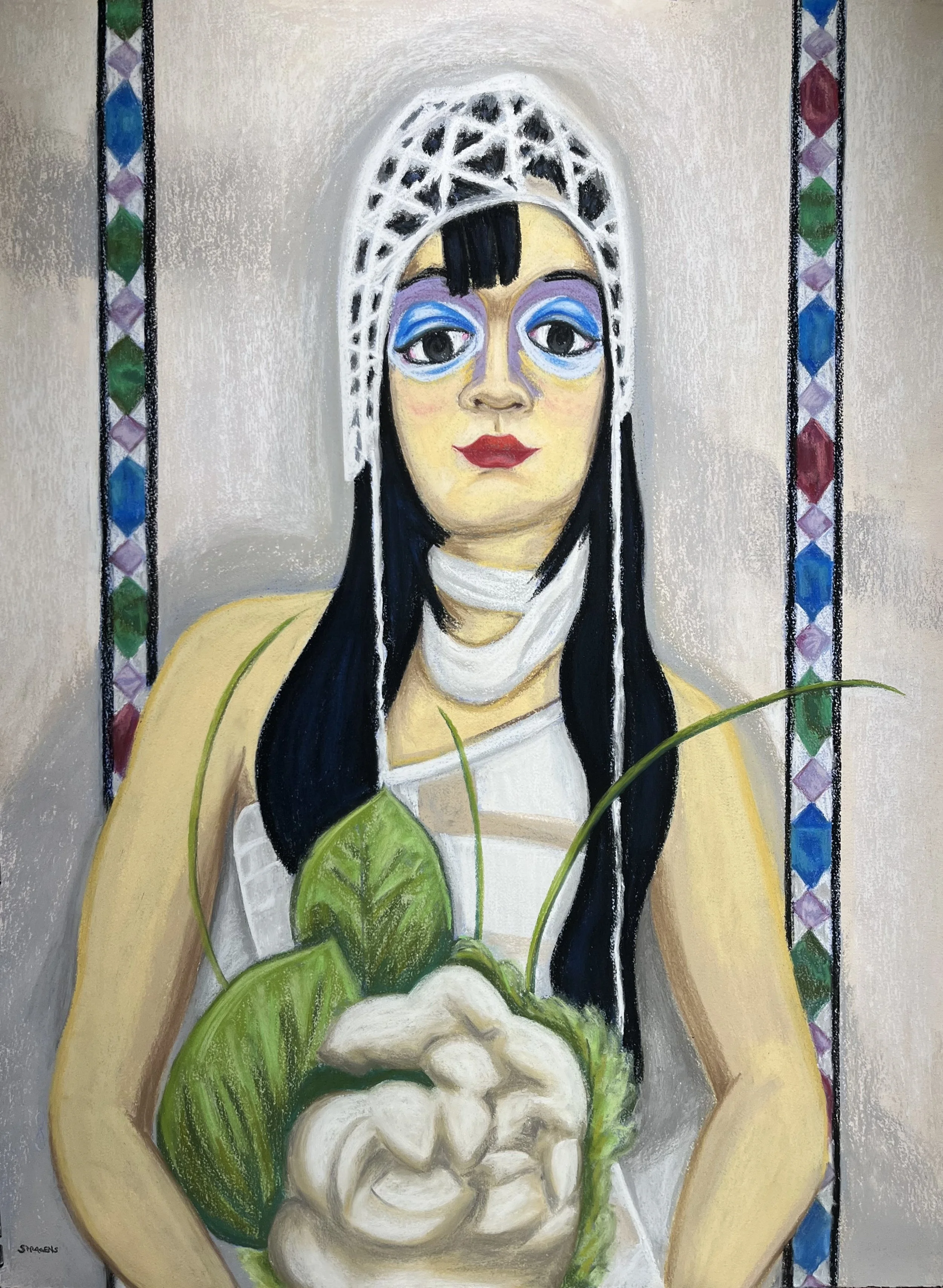 My Bride, 2025. Pastels and gouache on Arches watercolor paper. 22x30"