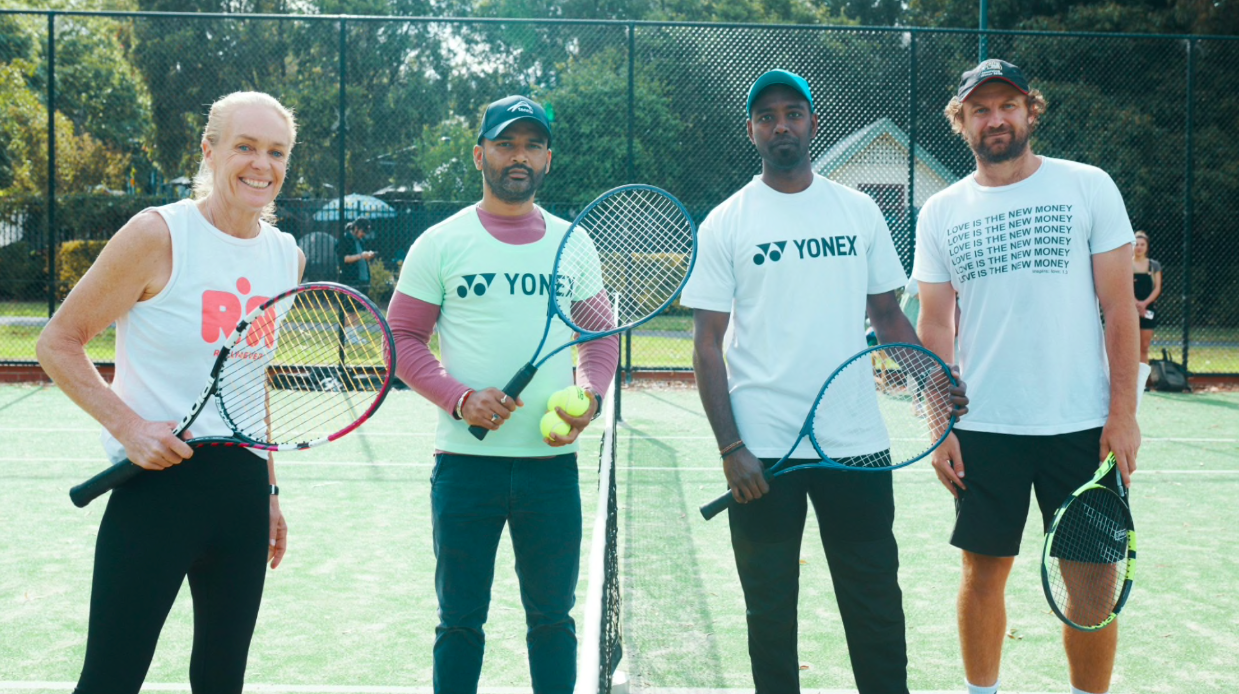 TENNIS STARS JOHN MILLMAN, MATT REID JOIN REFUGEES FOR PRACTICE