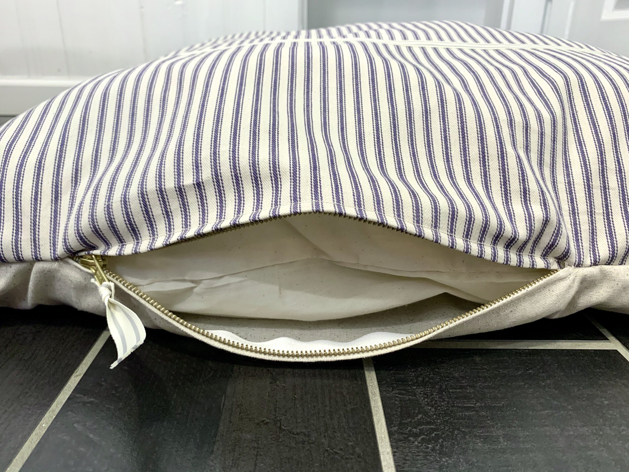 Naval Rigging Stripe Dog Bed Cushion — Nautidog Handmade Essentials