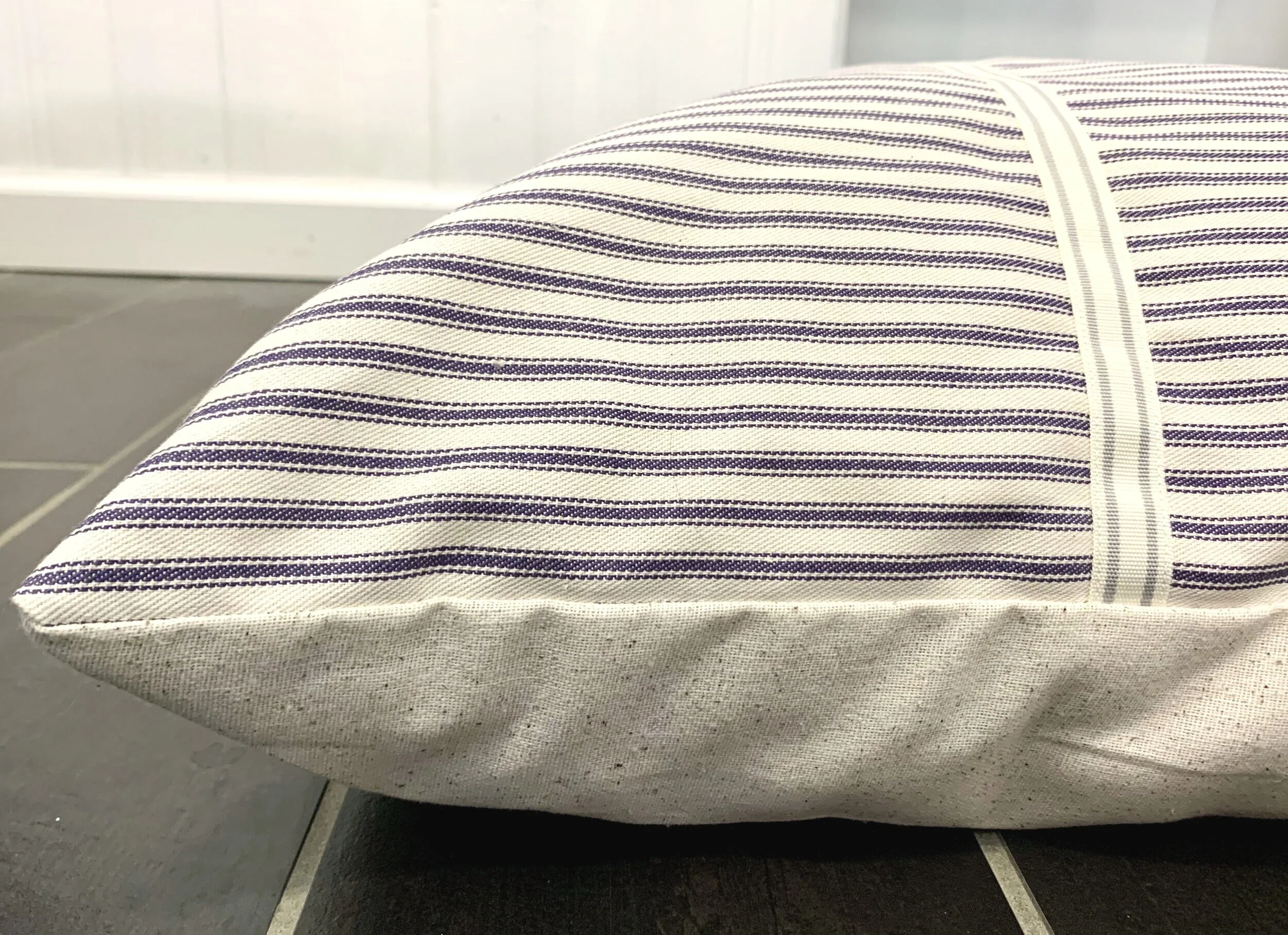 Naval Rigging Stripe Dog Bed Cushion — Nautidog Handmade Essentials