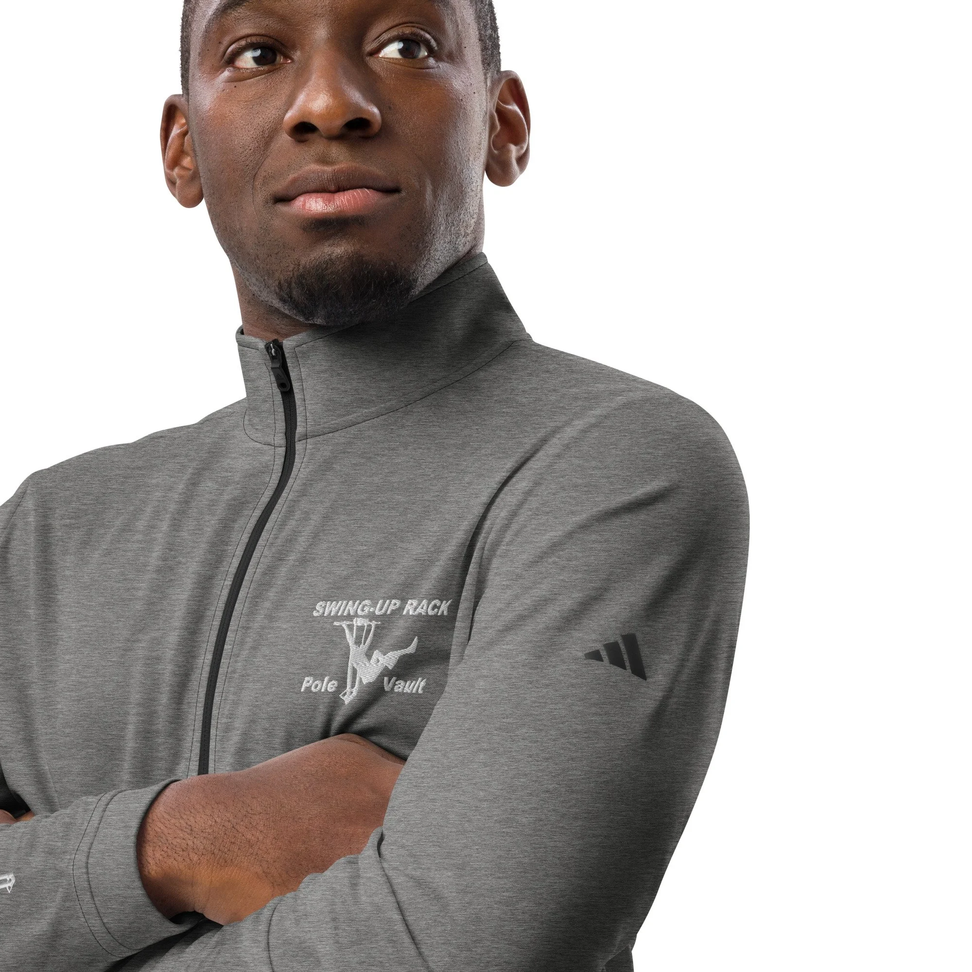 Quarter-zip pullover with pole vault design.jpg