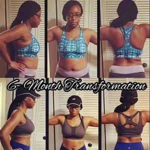 Client transformation photo — M. Warren, Rooted Fitness Collective