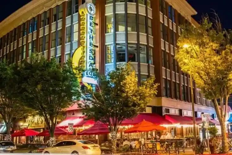 Downtown Bethesda, Maryland — part of Rooted Fitness Collective's service area