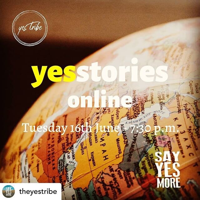 It's YesStories tonight with @theyestribe ! 🙌 All details below ⬇️
. 
We have 3 fantastic speakers who will each tell a tale of how a simple act of saying 'YES' has taken them on an incredible journey, of sorts 🗺️🏝️🧭🗻
. 
We'll start promptly at 