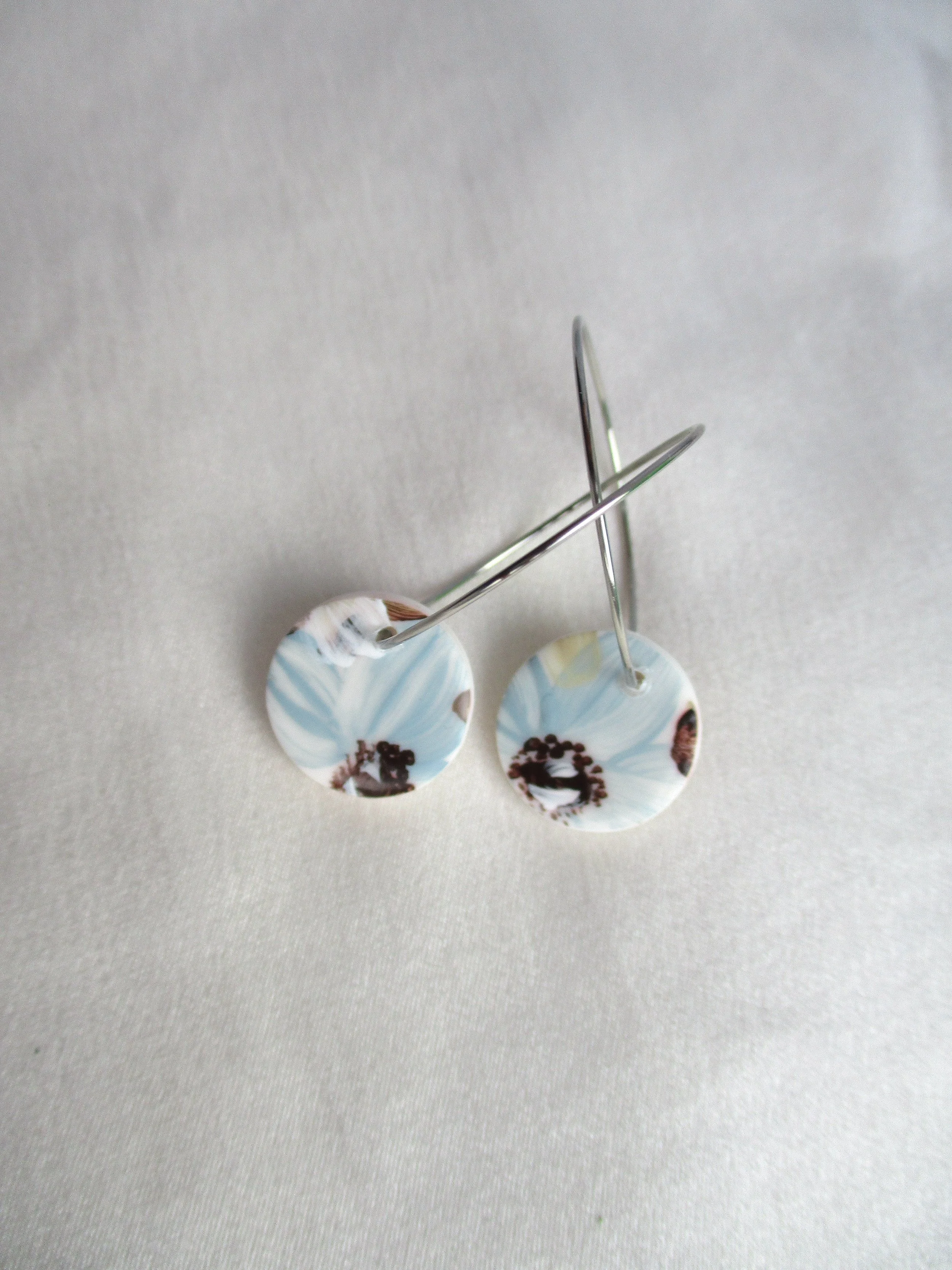Denim Florals - Mini Hoops