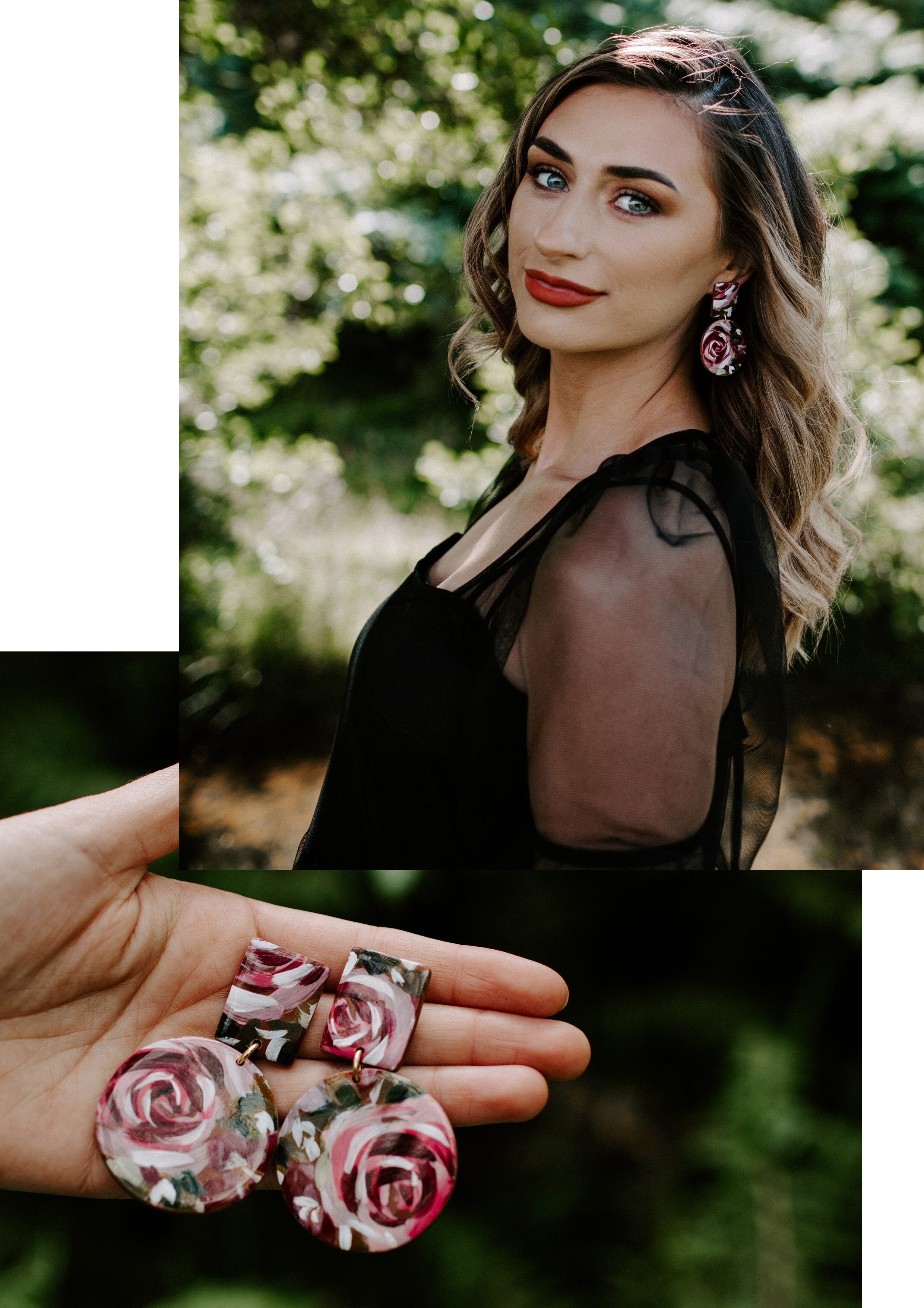 Burgundy Rose Geo Drops