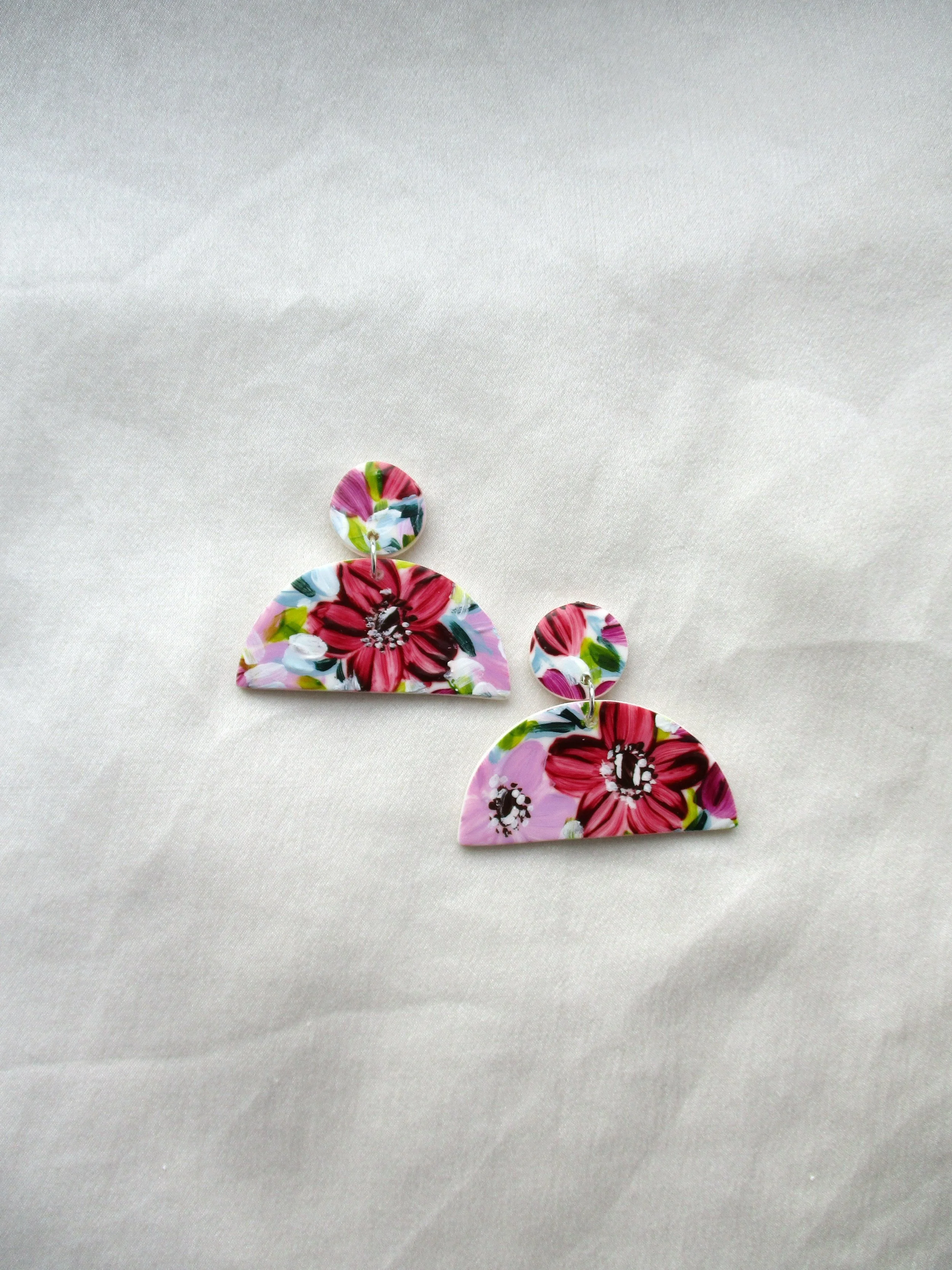 Purple Florals - Half Moons