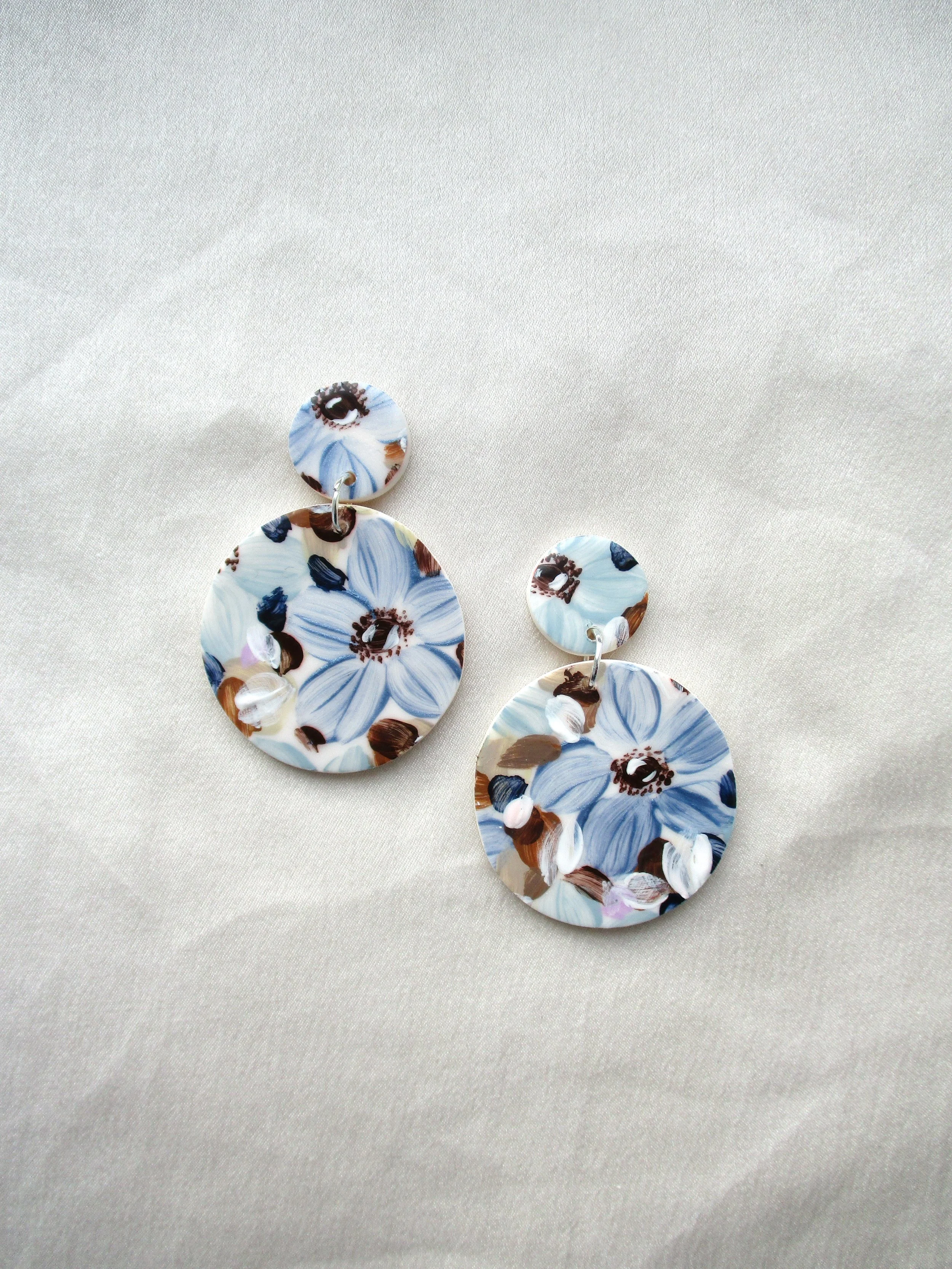 Denim Florals - Circle Drops