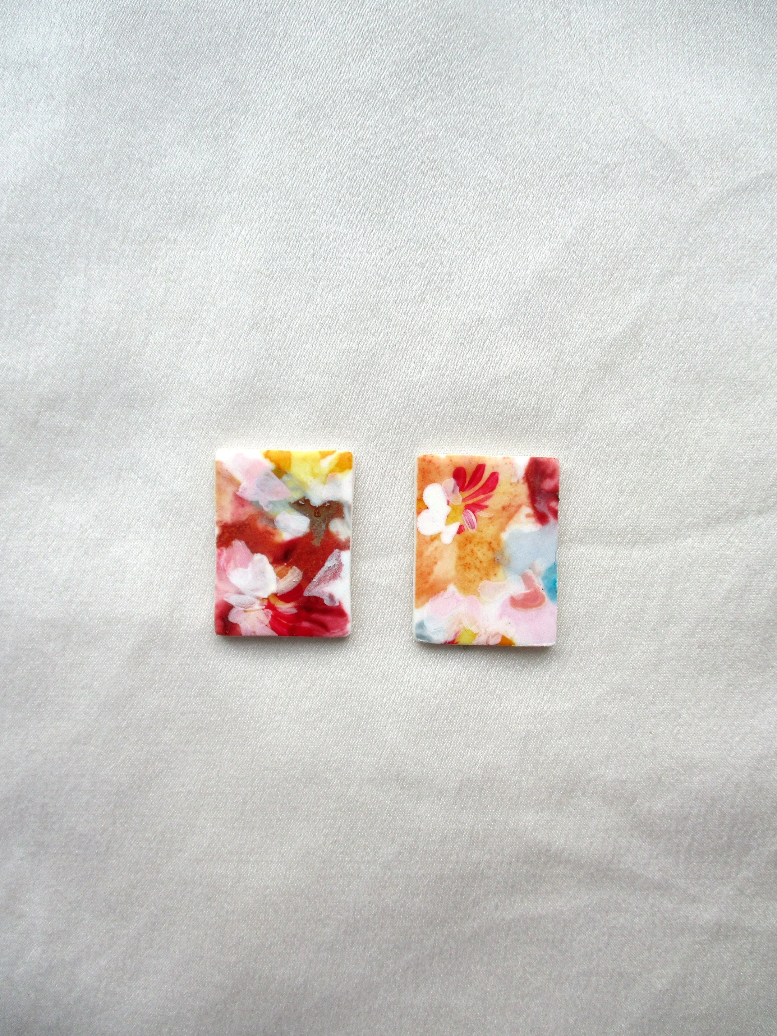 Abstract Florals - Canvas Studs