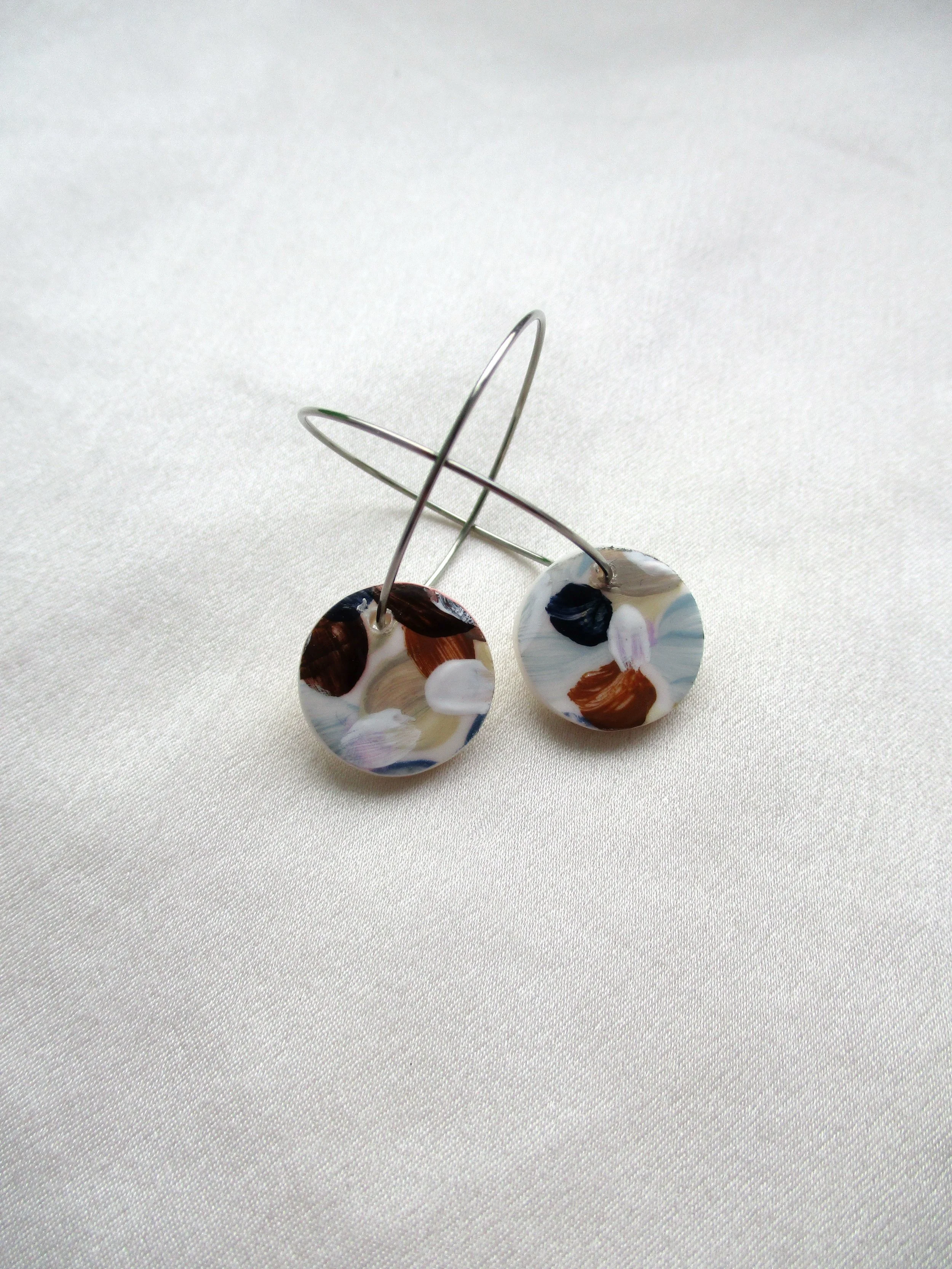 Denim Florals - Mini Hoops