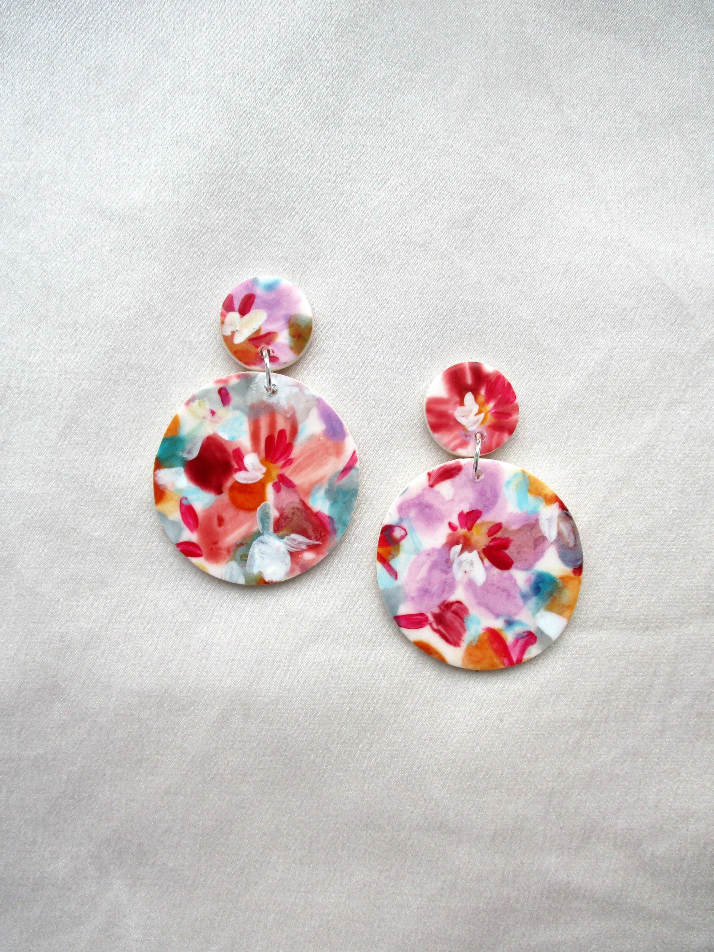 Abstract Florals - Circle Hoops