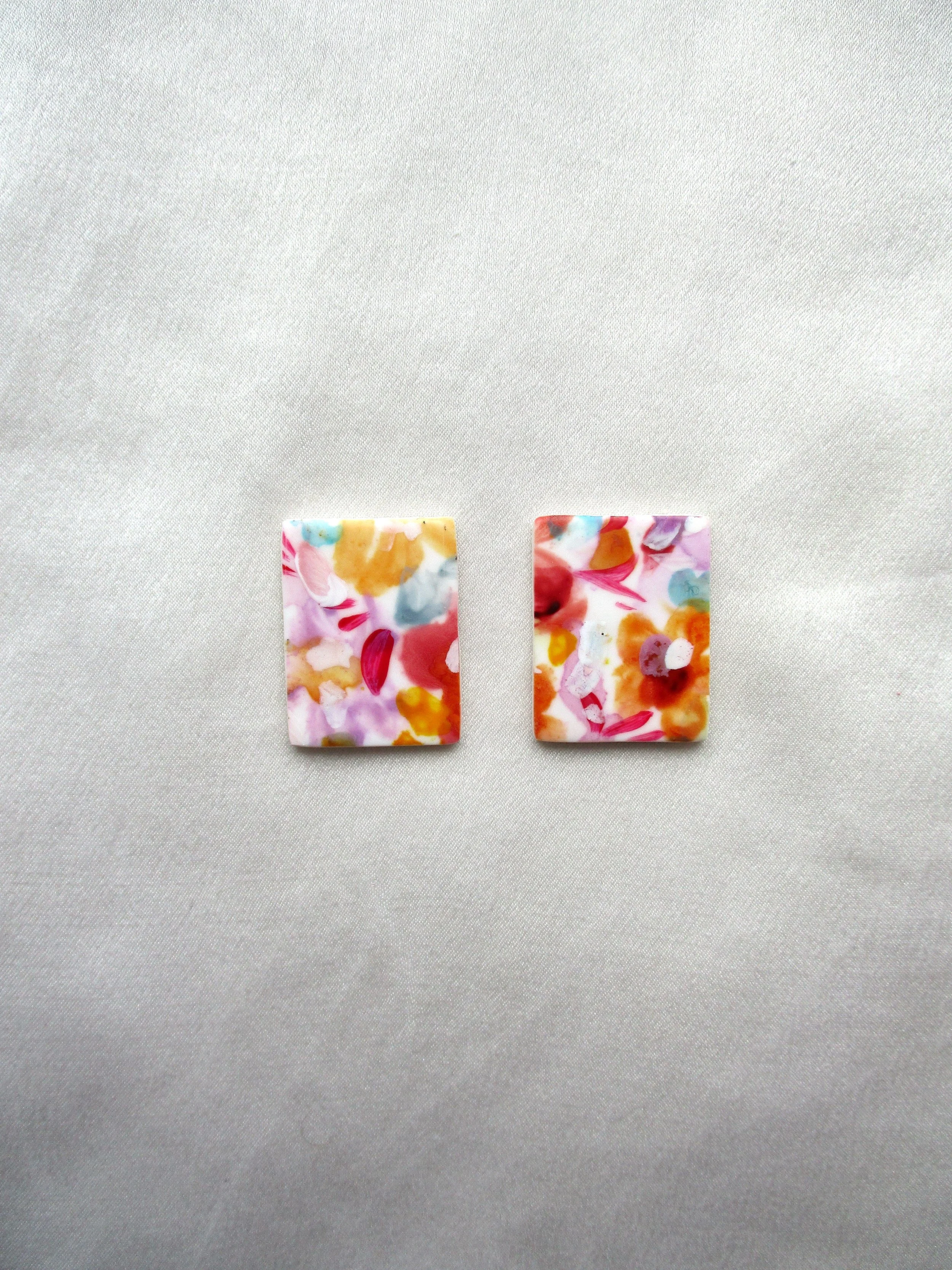 Abstract Florals - Canvas Studs