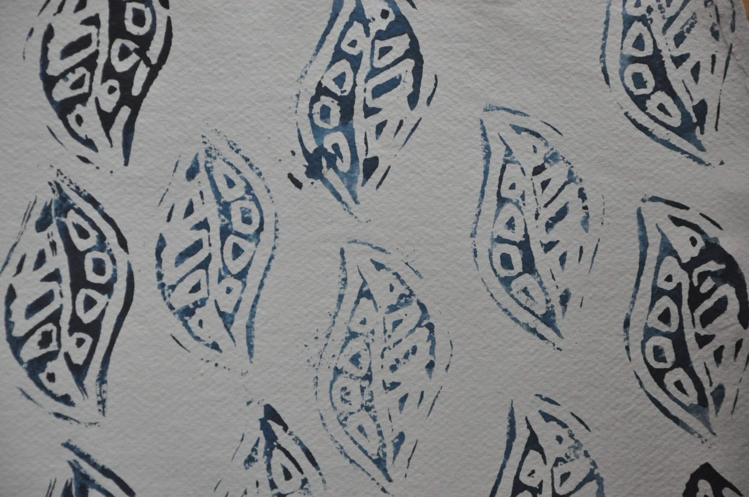 Block Print using Indigo Ink