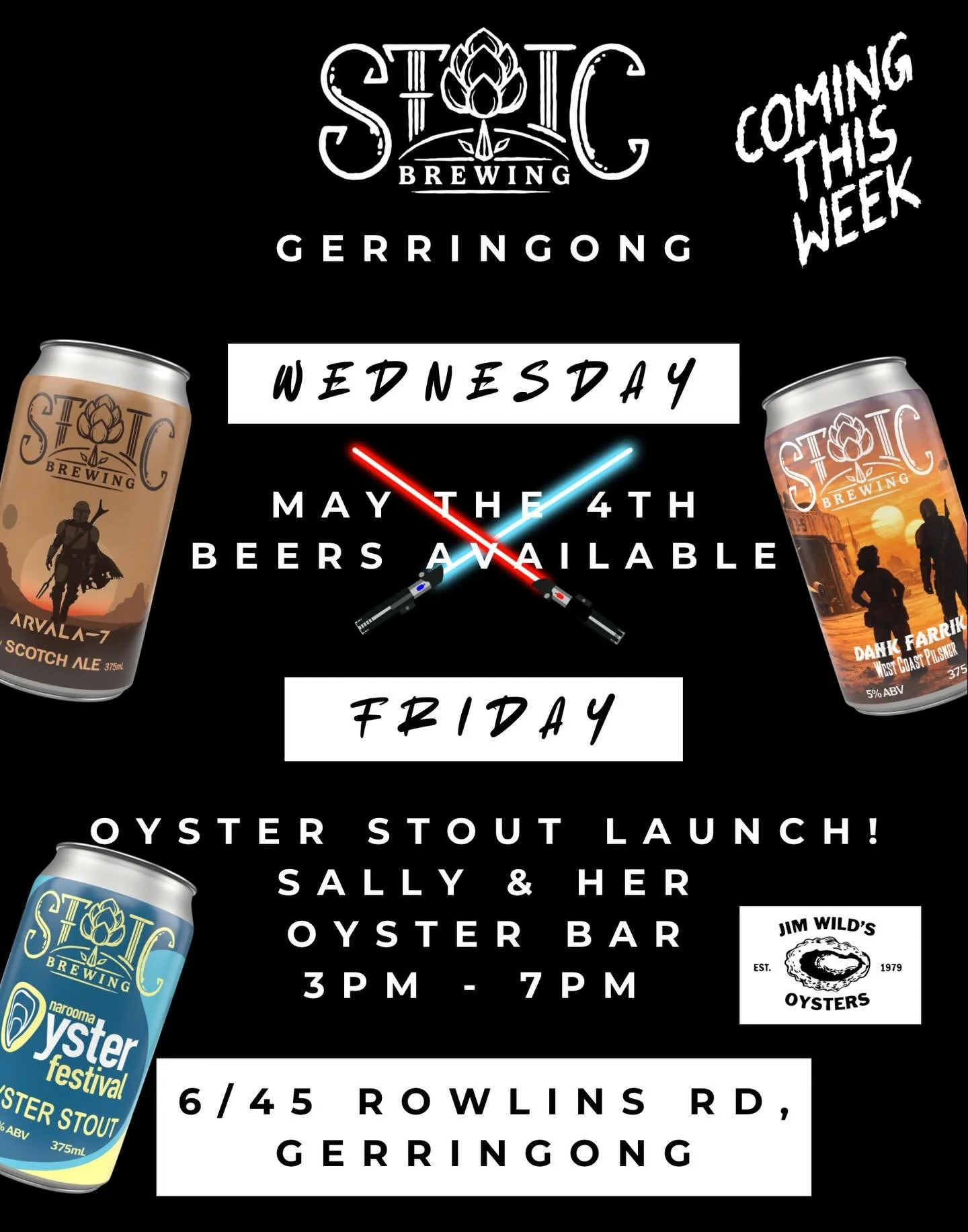 Massive week ahead across both taprooms! 🍻 Grab your mates and plan your weekend&mdash;here&rsquo;s the lineup for Gerringong and Shellharbour:
📍 GERRINGONG (6/45 Rowlins Rd)
&bull; WEDNESDAY: The force is strong with this one! ⚔️ Our special &ldqu