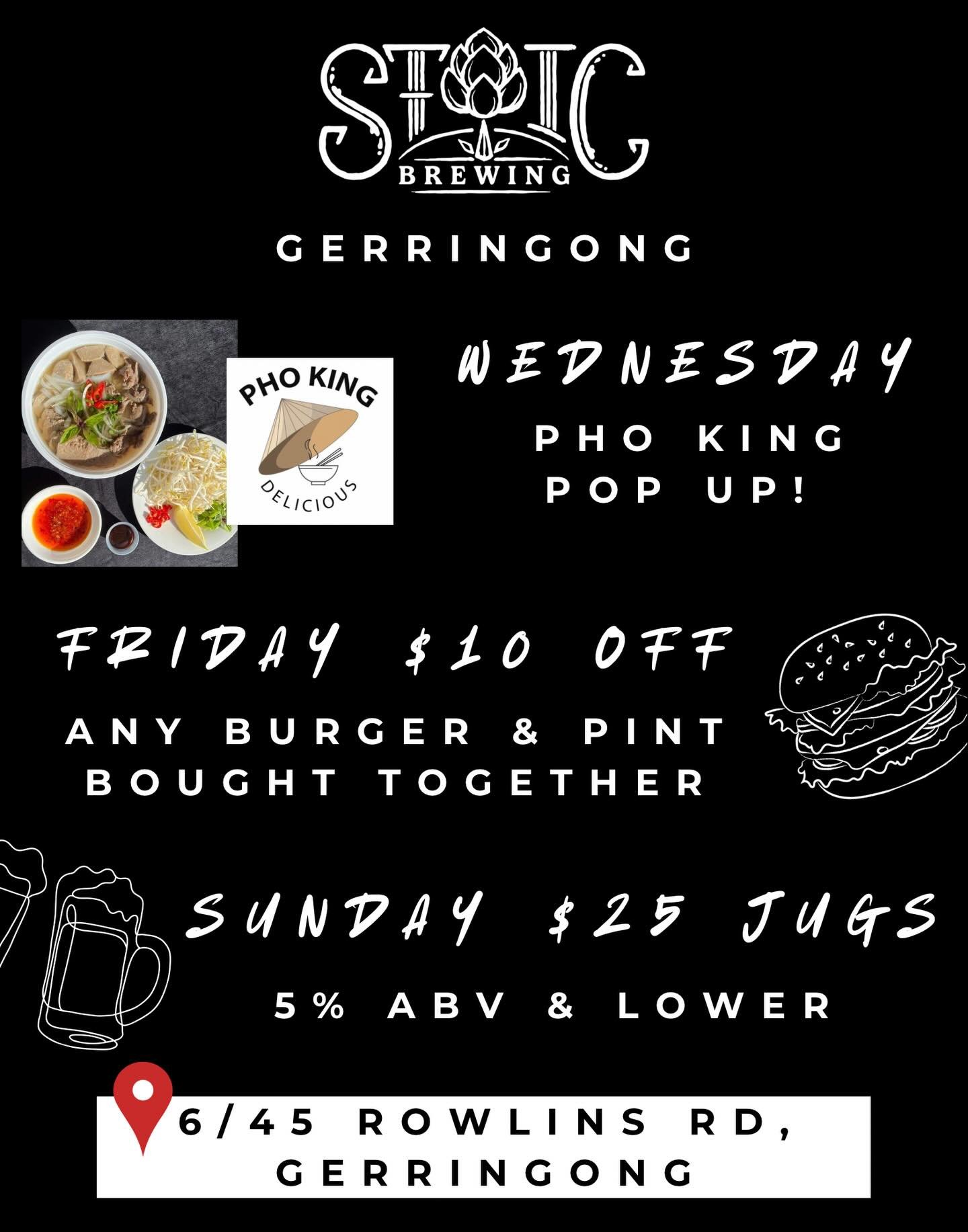 Here&rsquo;s what&rsquo;s happening this week at Stoic! 🍻 Whether you&rsquo;re heading to Gerringong or Shellharbour, we&rsquo;ve got your week sorted with cold beer, epic food trucks, and great deals. Check out the lineup below:
📍 GERRINGONG (6/45