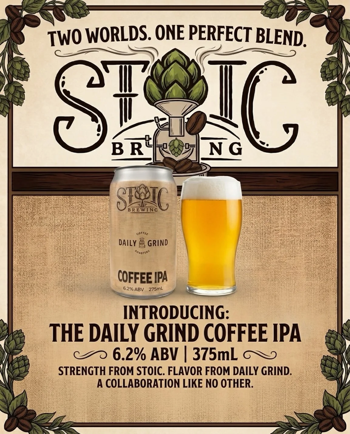 Come and try our new beer collab with the local coffee roasters @dailygrindcoffeeroasters. A coffee IPA!!! Available at both breweries!!!
