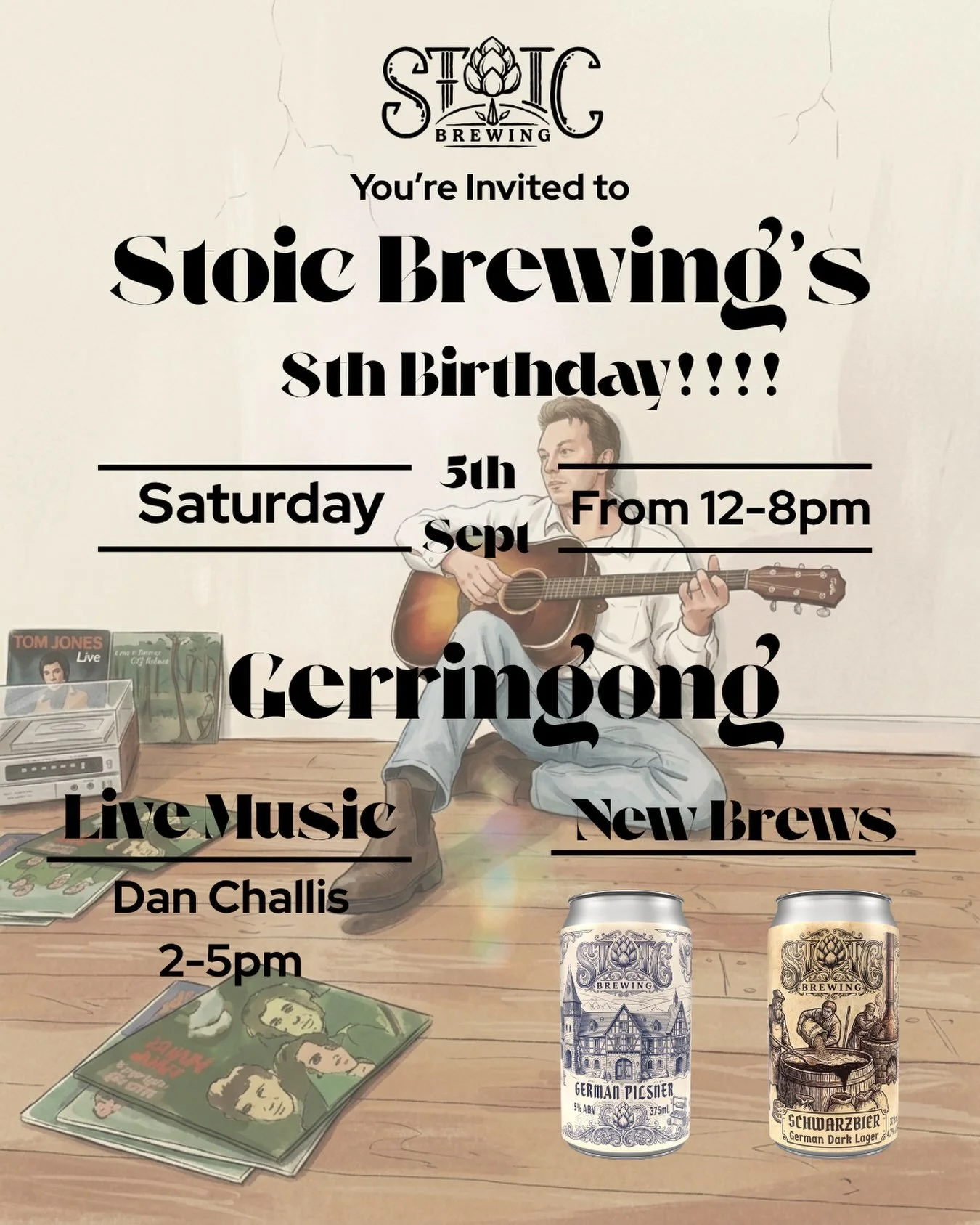 We would love to invite you to our 8th birthday celebrations next Saturday the 5th of September with live music @danchallismusic and some new brews. See you there or be square 😜