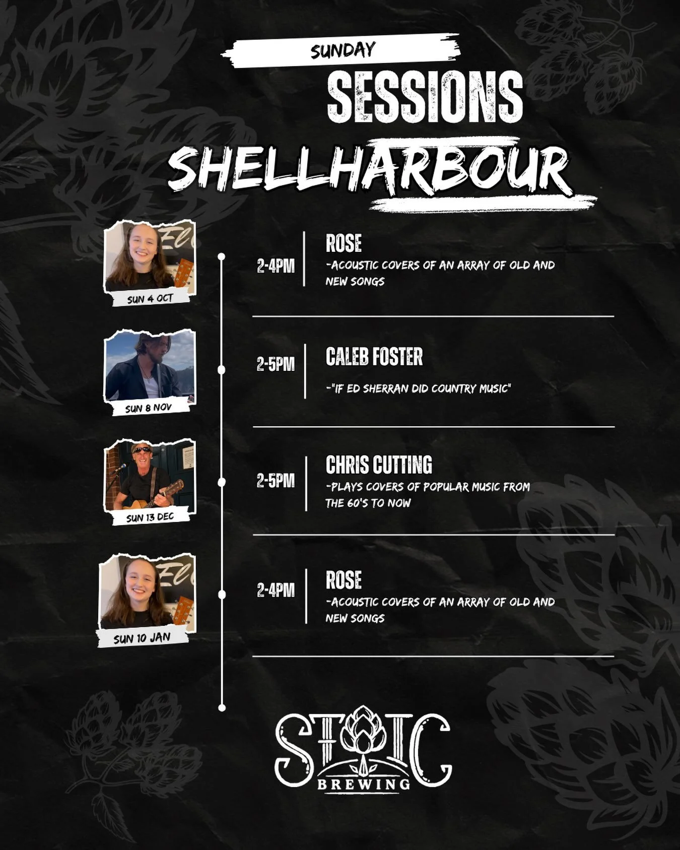 Sunday sessions of live music at Stoic Shellharbour starting the October Long weekend!!!