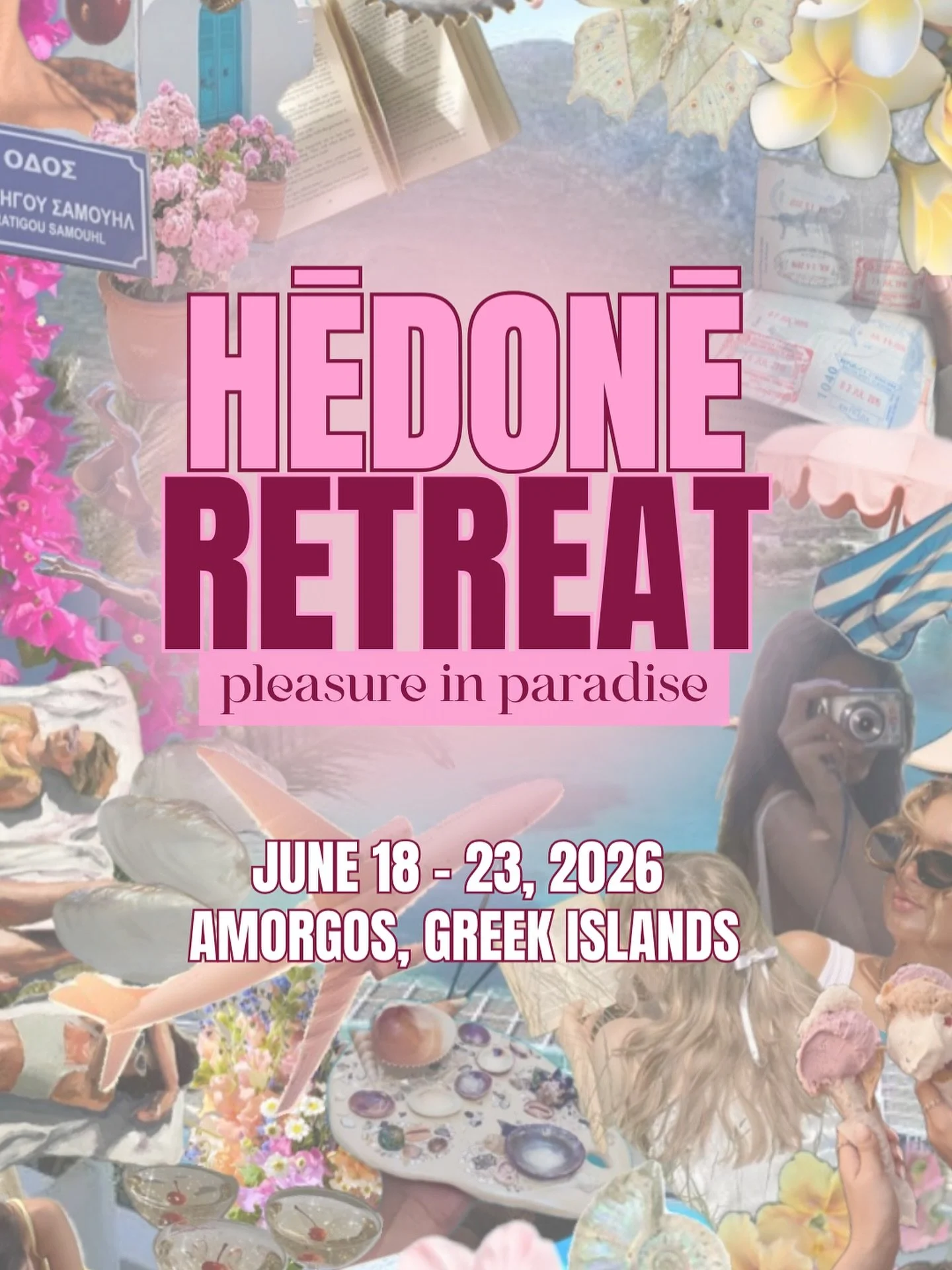 What if your next girls trip wasn’t just fun, but transformative?
HĒDONĒ is my 5-night luxury retreat in Greece for women ready to reconnect with their pleasure, creativity, and confidence.
A week of sun, sea, and laughter alongside deep conv
