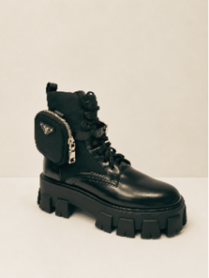 Prada Monolith Combat Boots with Pouch