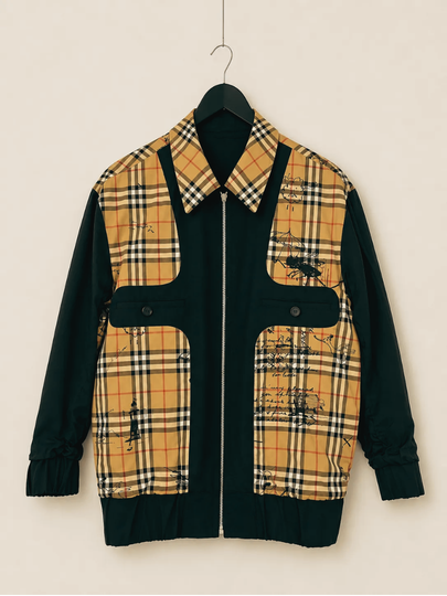 Burberry Marine Sketch Print Harrington