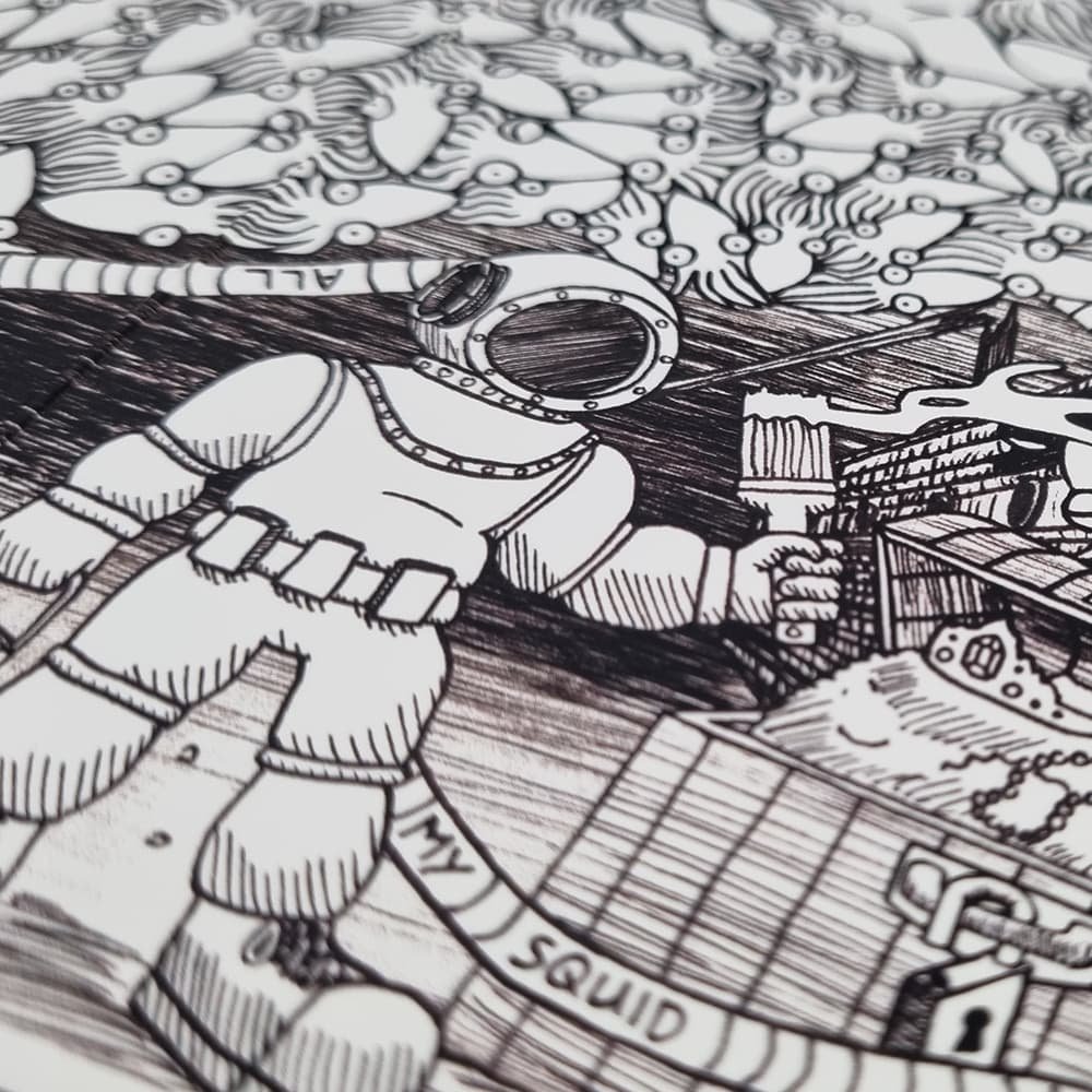 Inside close up "Squid's Game" Puzzle card - Mystery Unfolds