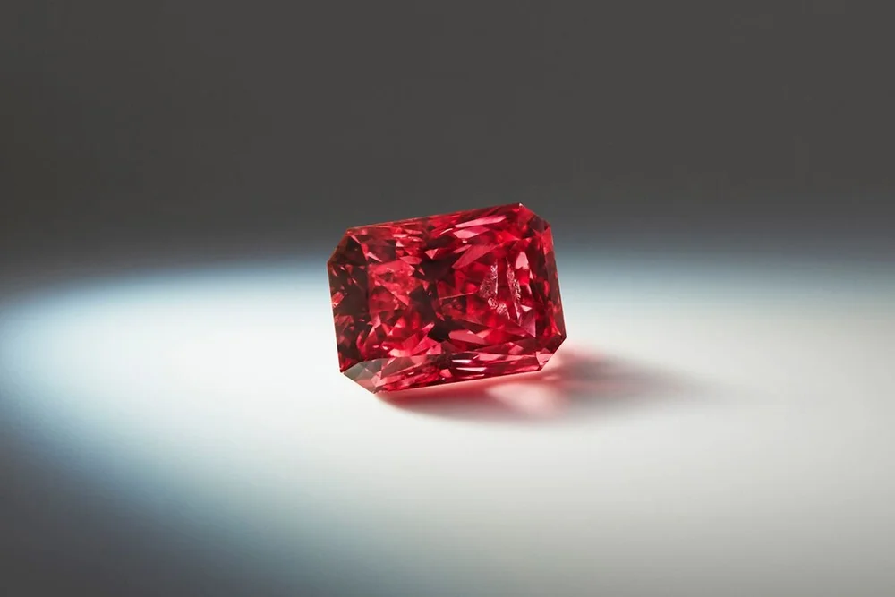 The Argyle Isla, 1.14 carat fancy red rectangular cut diamond. Rio Tinto