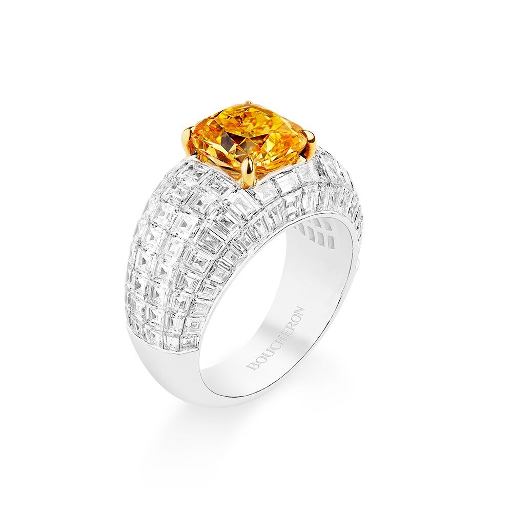 Fancy Vivid Orange Diamond Boucheron Ring