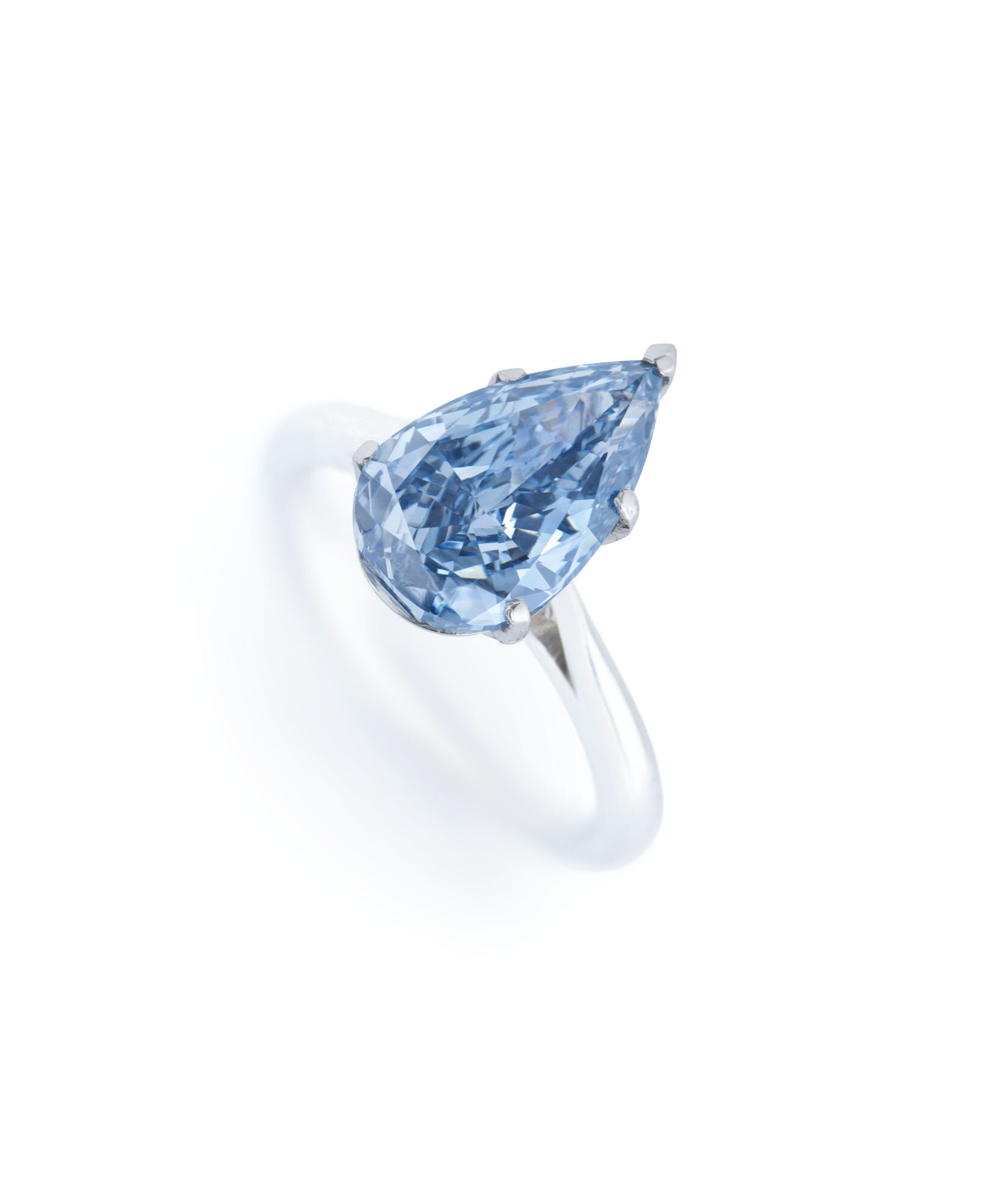 3.96 Carat Fancy Deep Blue Diamond Ring