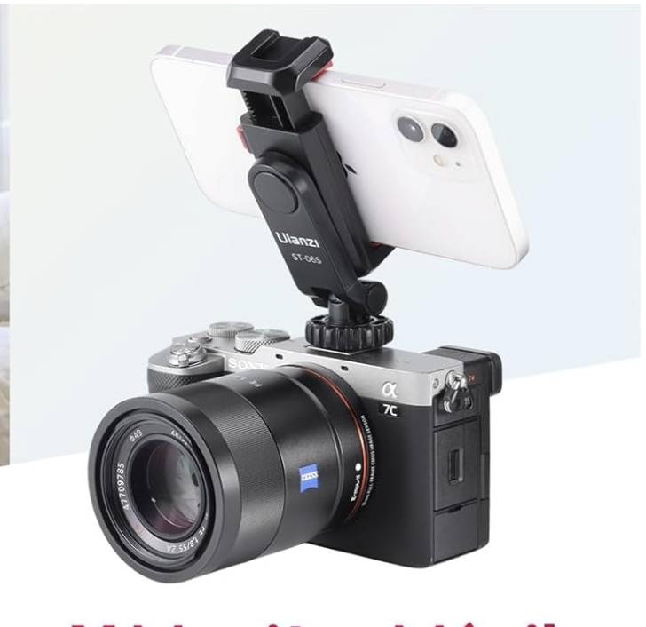 
ULANZI Soporte Movil Tripode, ST-10 es una herramienta pequeña pero súper práctica para crear contenido durante mis sesiones.
Lo utilizo para llevar mi móvil directamente sobre la zapata de la cámara y así poder grabar backstage mientras estoy fotog