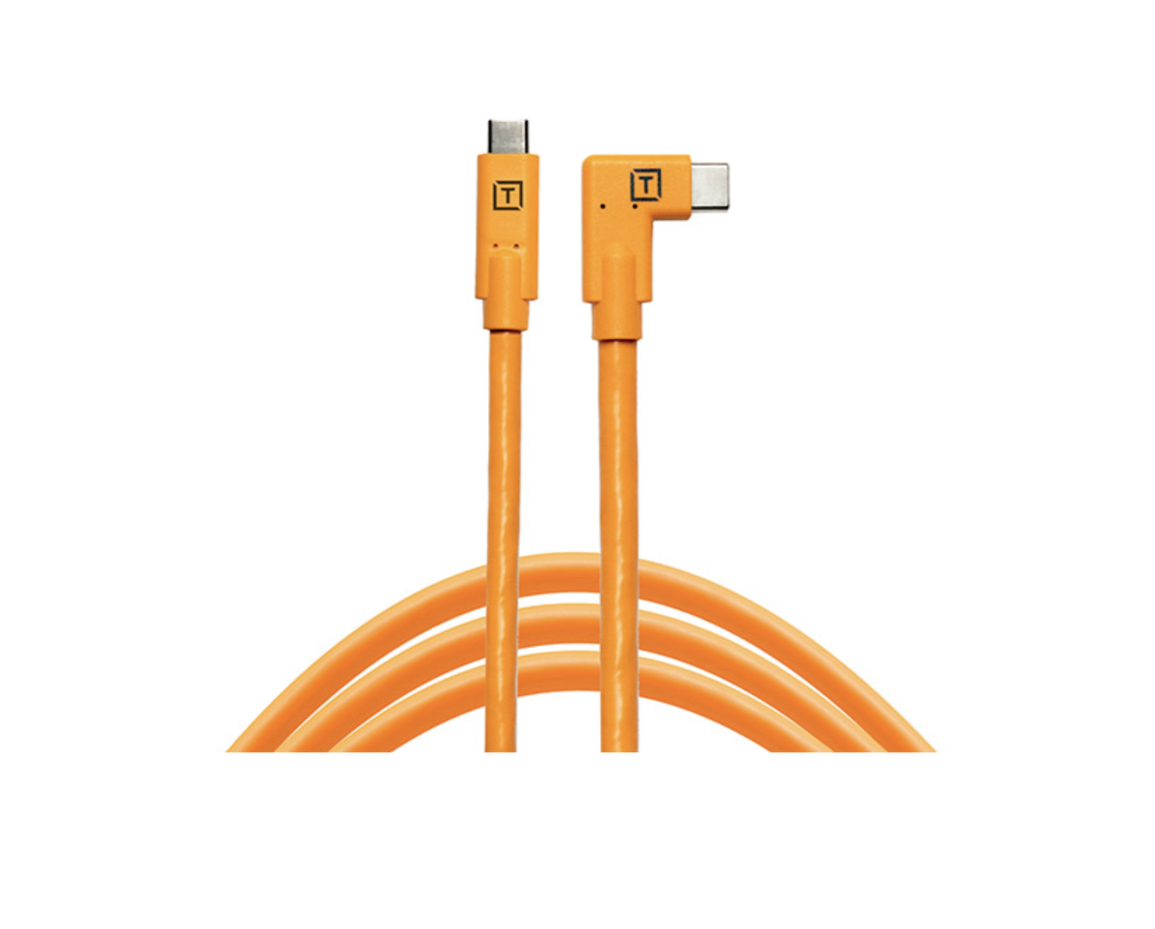 TetherTools Cable USB-C Acodado -TetherPro USB-C to USB-C Right Angle – Orange es el cable que utilizo para conectar mi cámara al ordenador durante las sesiones en estudio.

