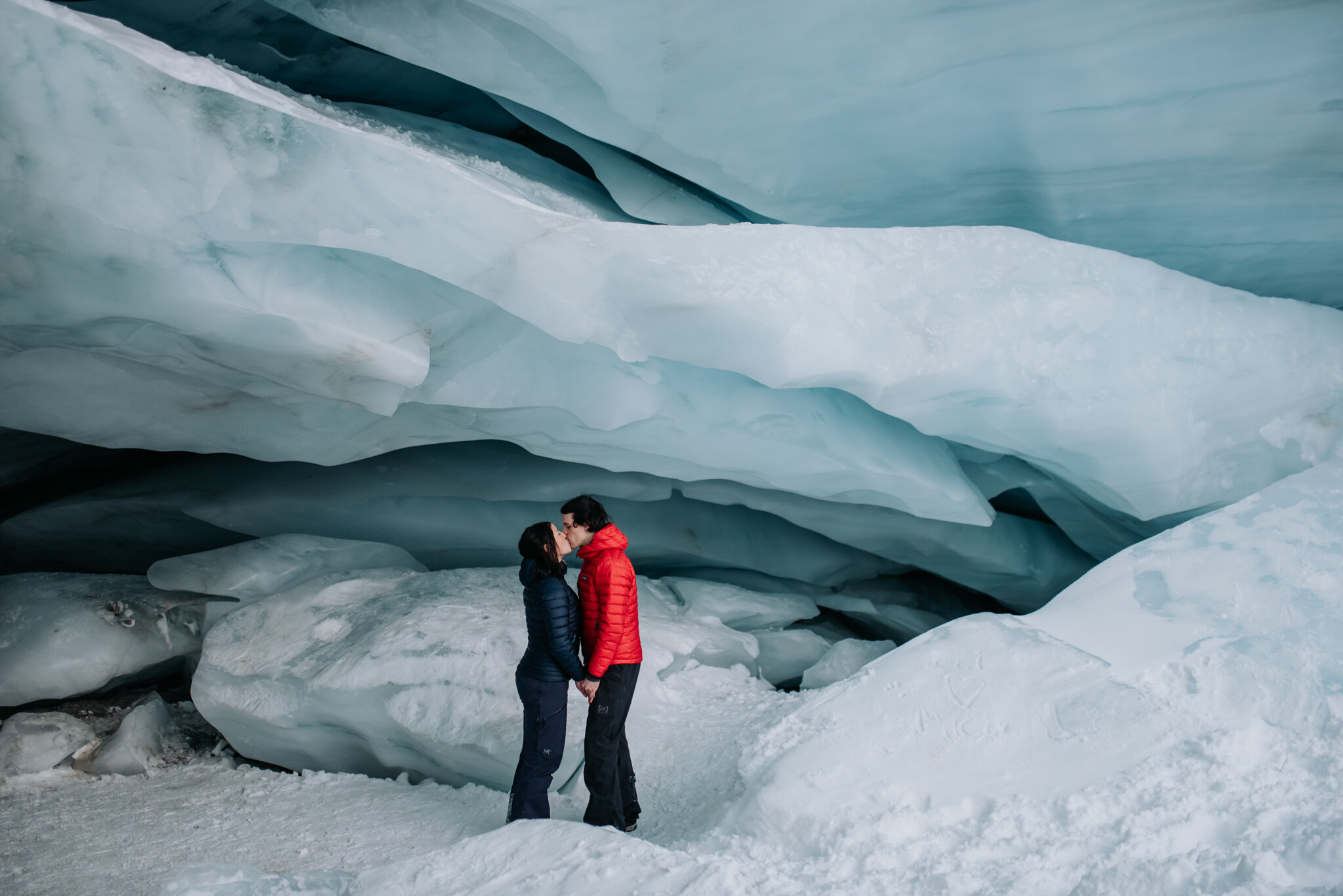 Whistler Ice Cave Engagement Photo