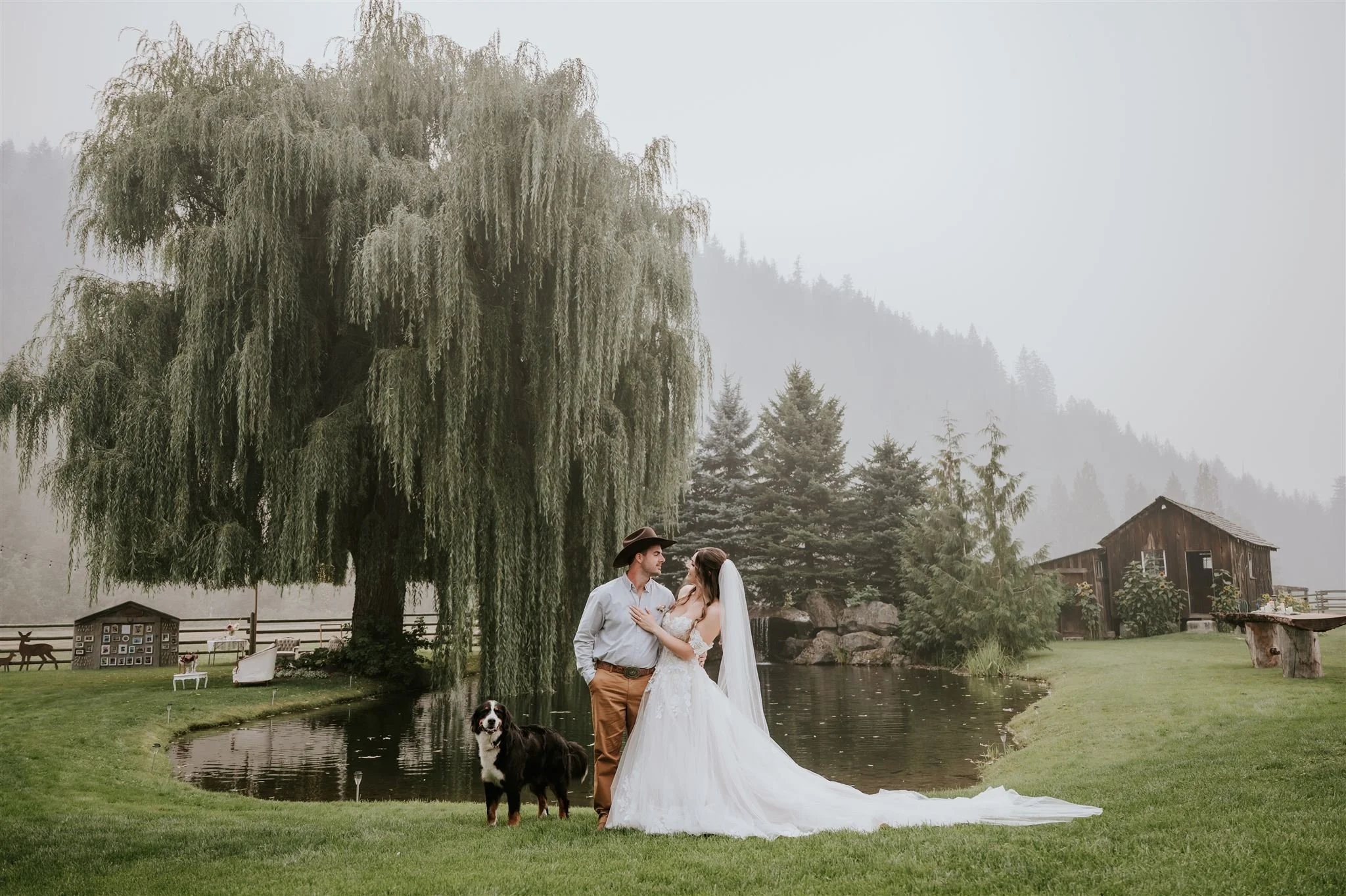 First Look Bride & Groom Backyard Wedding in Pemberton
