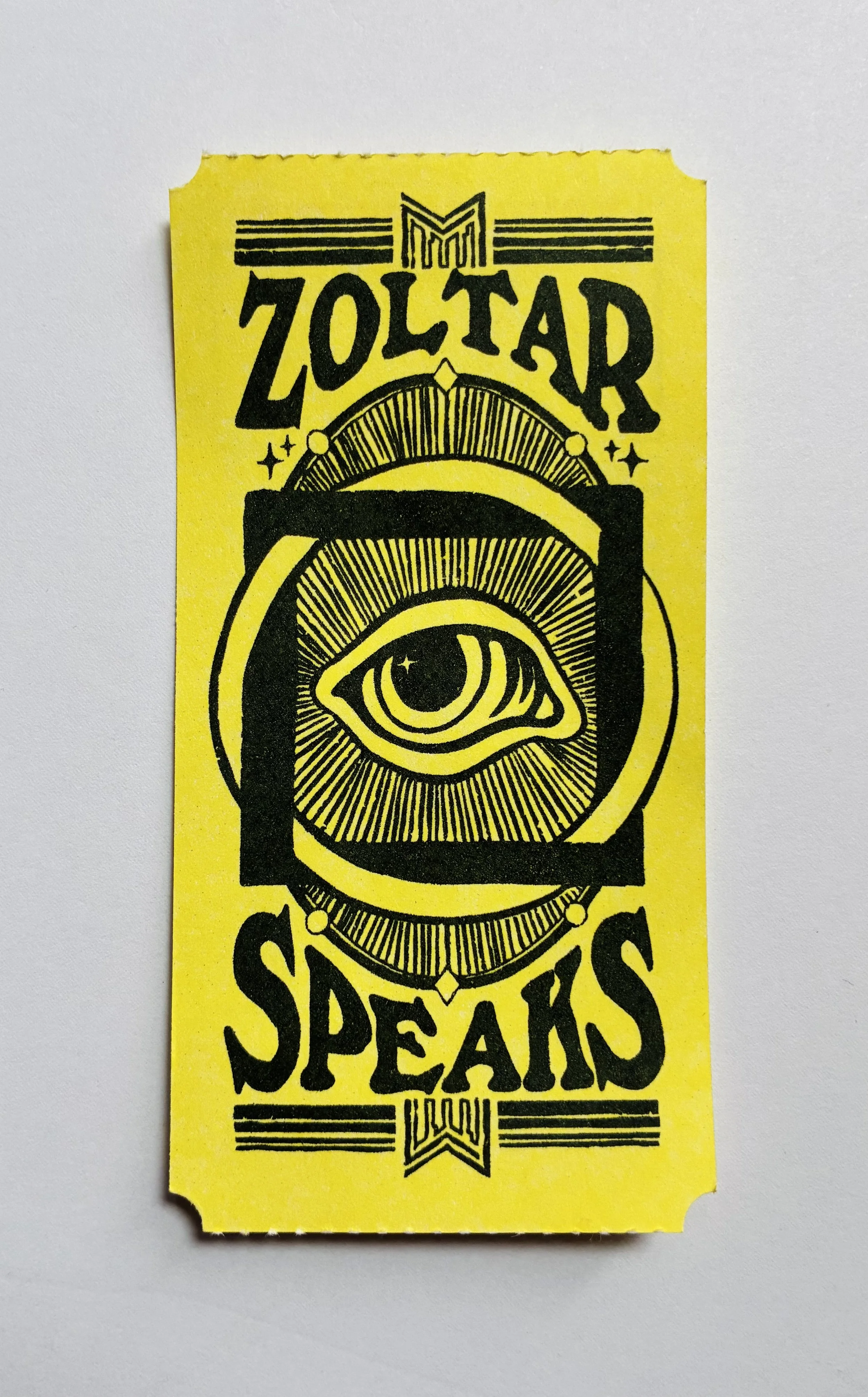 Custom Zoltar ticket used in Midnight Madness 2025