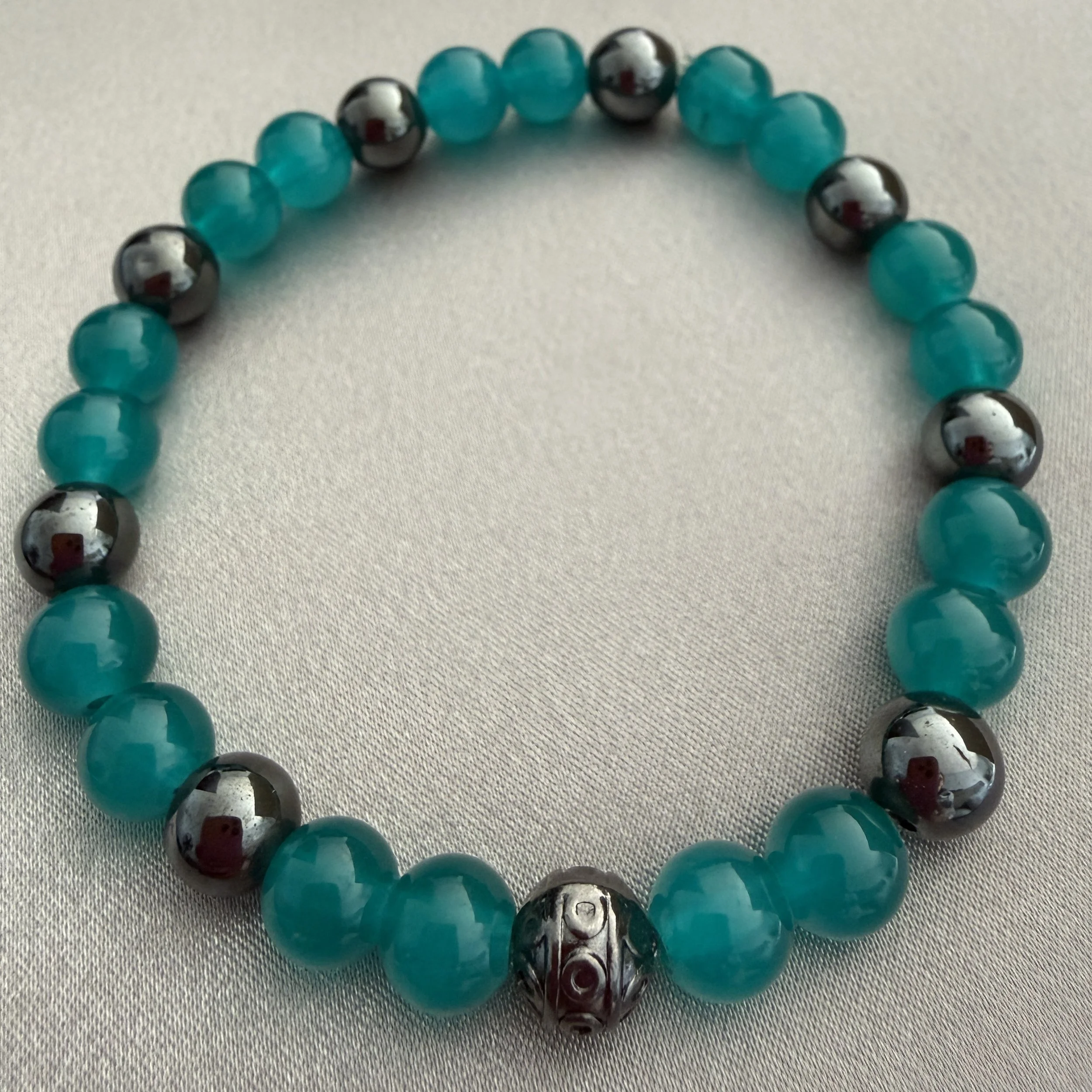 Men's Teal Beaded Bracelet