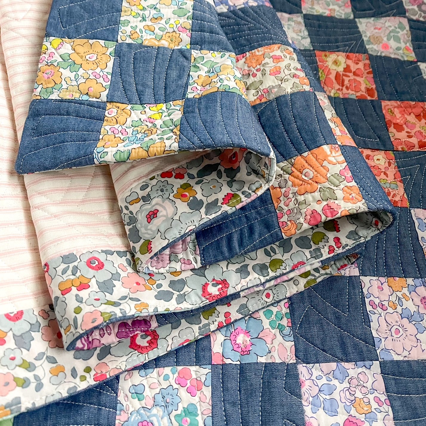 que te diviertas terminar Hula hoop Liberty of London Nine Patch Quilt — Sweet Little Quilts