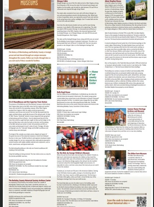 Make sure to visit https://www.travelwv.com/history to add local museums to your getaway to Berkeley County, WV. Many local museums are open May - October only on the weekends. Make sure to visit their websites for more information.

#MuseumMonday #v