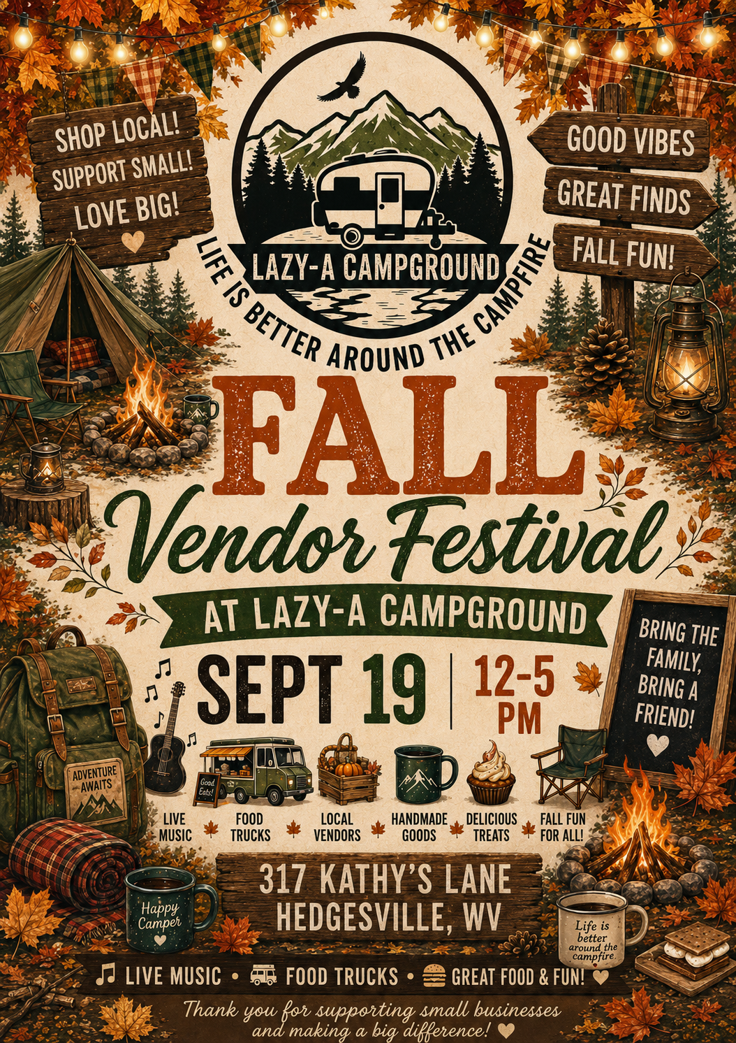 Fall Vendor Festival at Lazy-A Campground